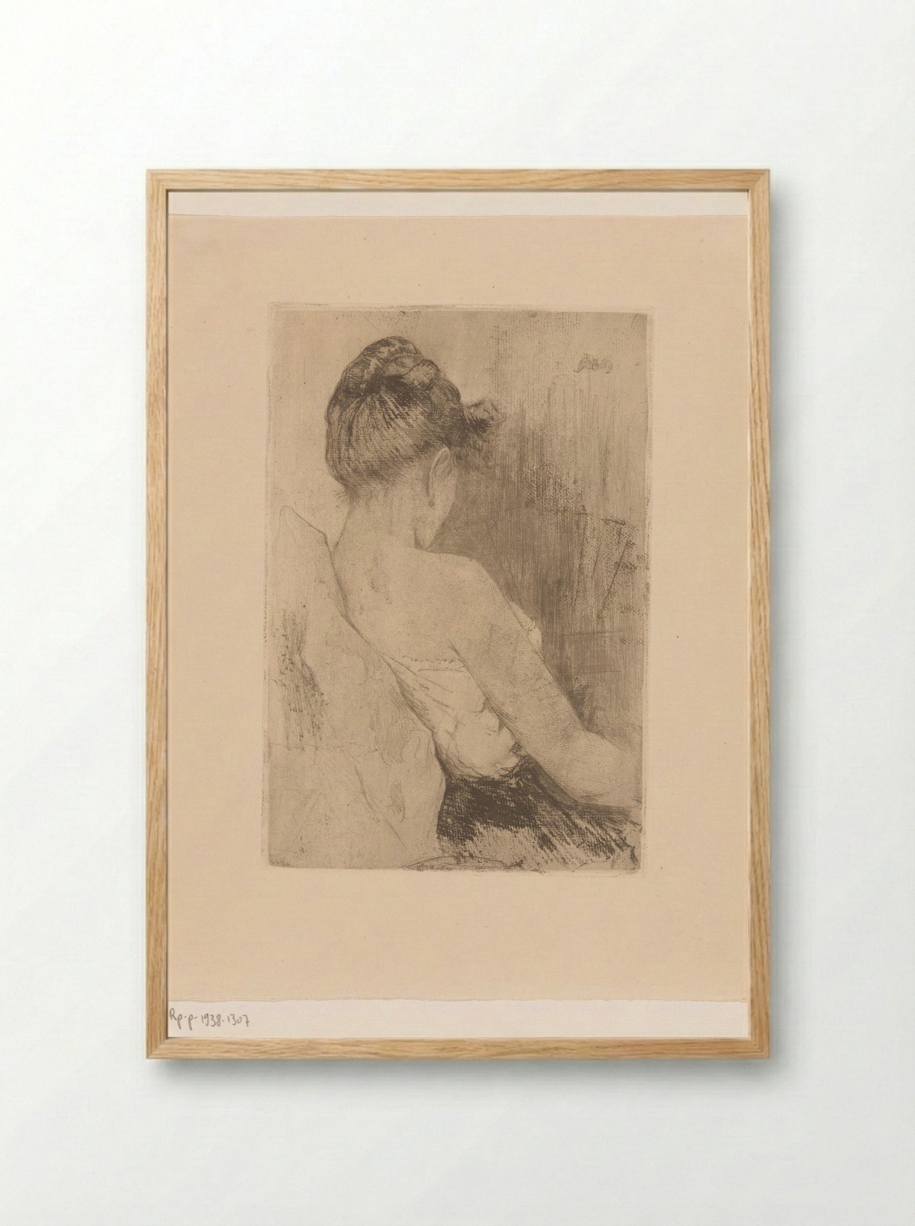 Vrouw, op de rug gezien - Philip Zilcken - Framed Print Wood