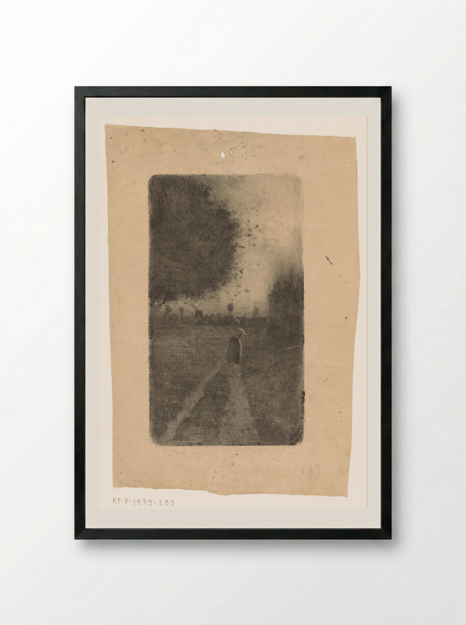 Vrouw op een landweg - Richard Nicolaüs Roland Holst - Framed Print Black