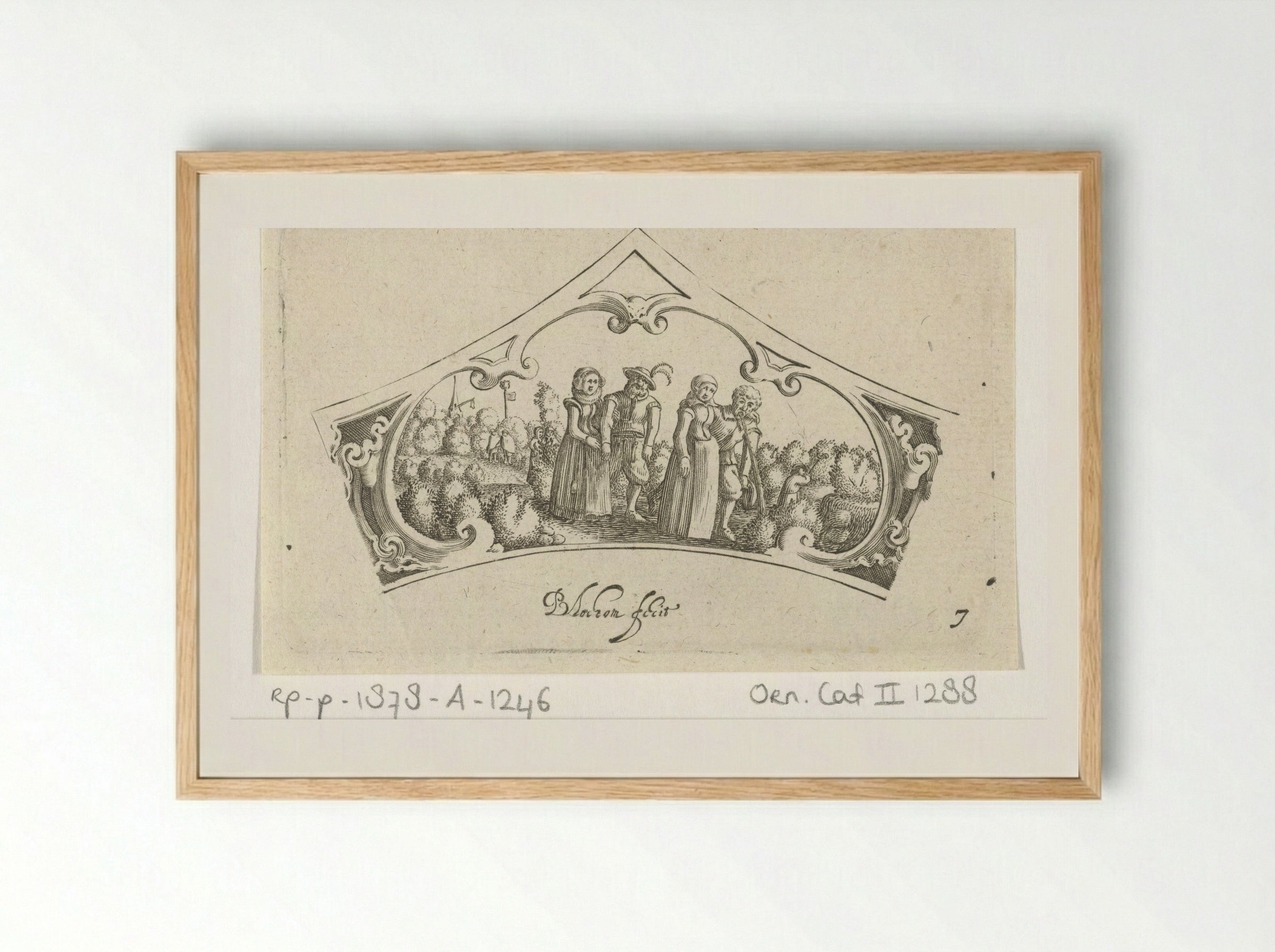 Vrouwen begeleiden beschonken mannen - Claes Jansz. Visscher (II) - Framed Print Wood