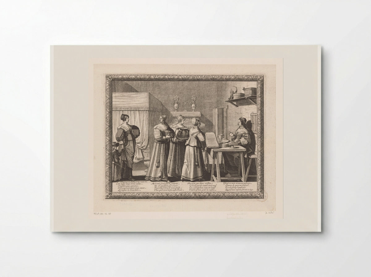 Vrouwen brengen geschenken naar de bruid - Abraham Bosse - Poster