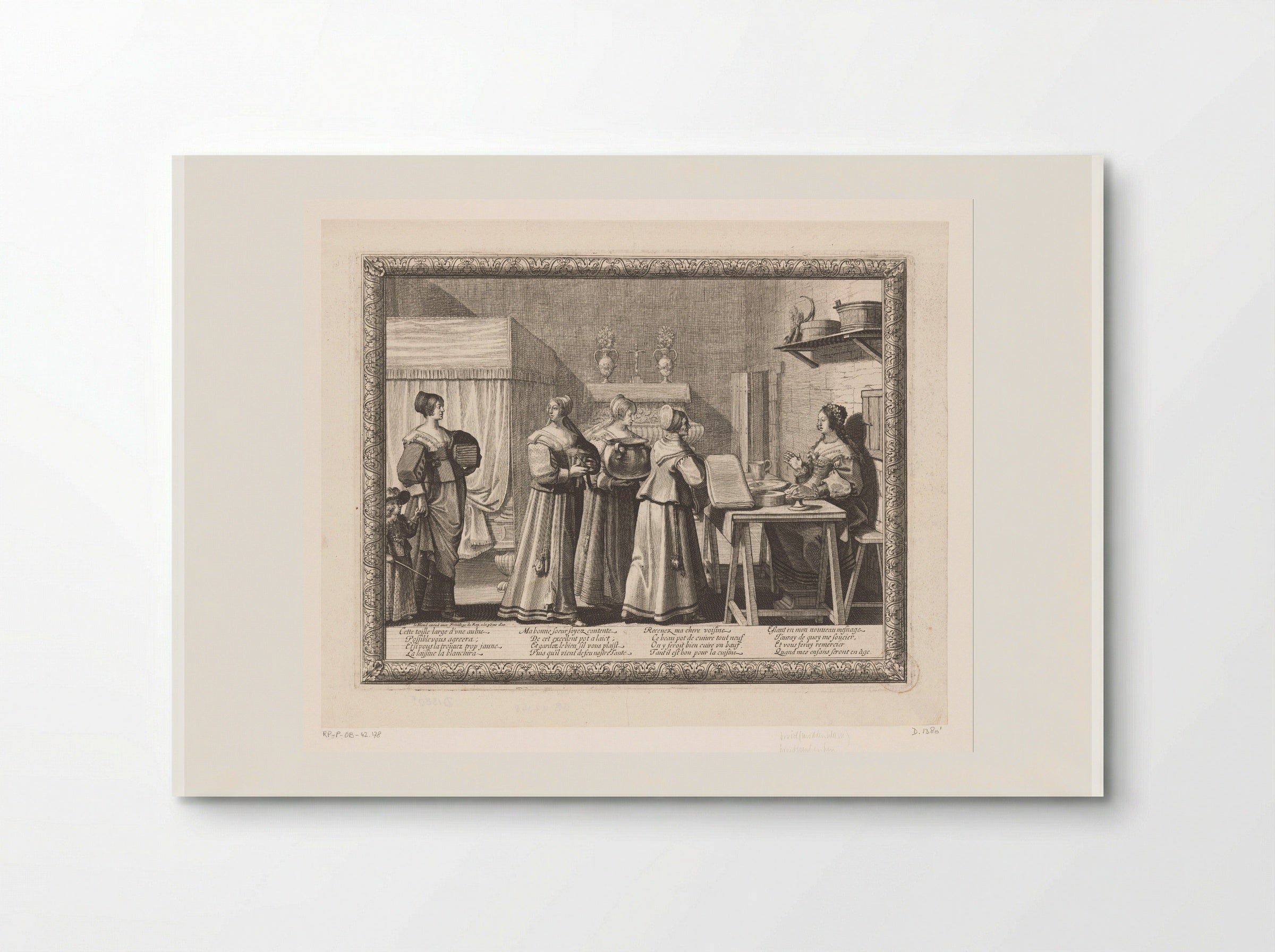 Vrouwen brengen geschenken naar de bruid - Abraham Bosse - Poster