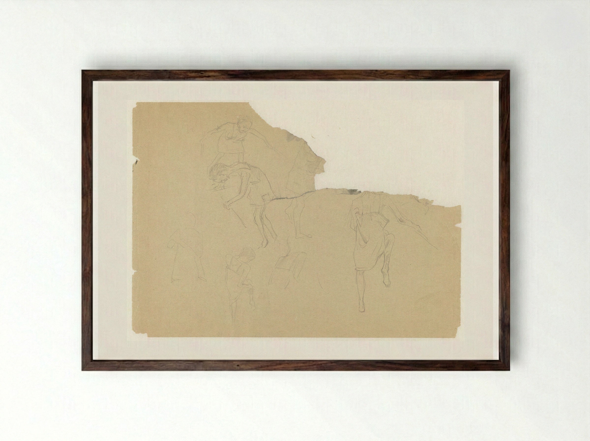 Vrouwen uit het krankzinnigen-Block in Ravensbrück - Aat Breur-Hibma - Framed Print Dark Wood