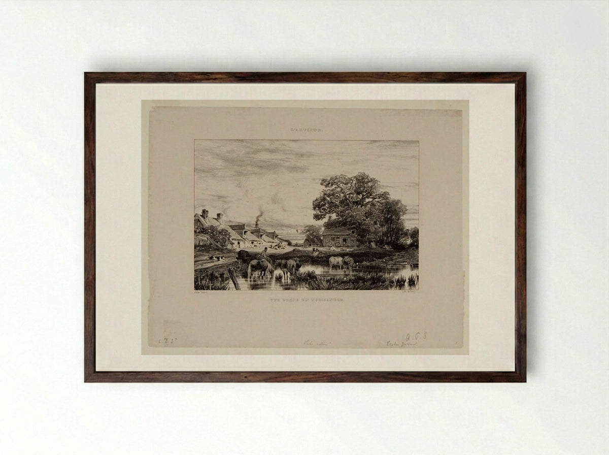 Vue Prise en Normandie - Jules Dupré - Framed Print Dark Wood