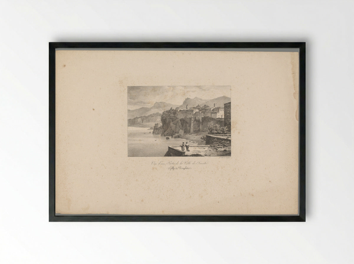Vue d'une Partie de la Ville de Sorento - Veuve Delpech - Framed Print Black