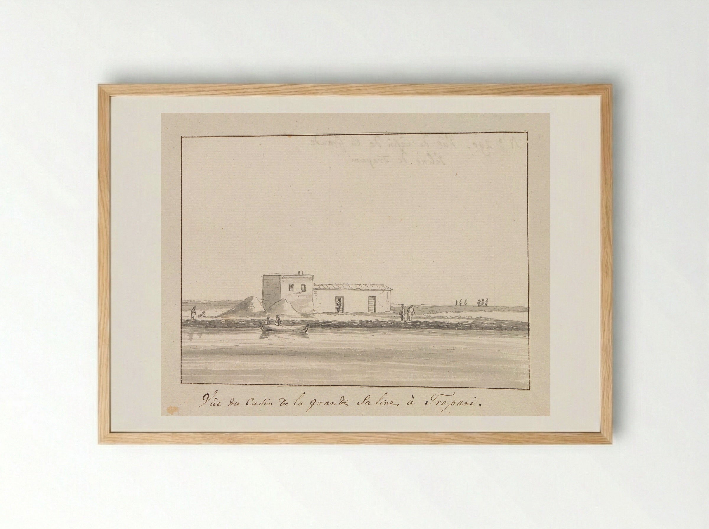 Vue du Casin de la grande Saline, à Trapani - Louis Ducros - Framed Print Wood