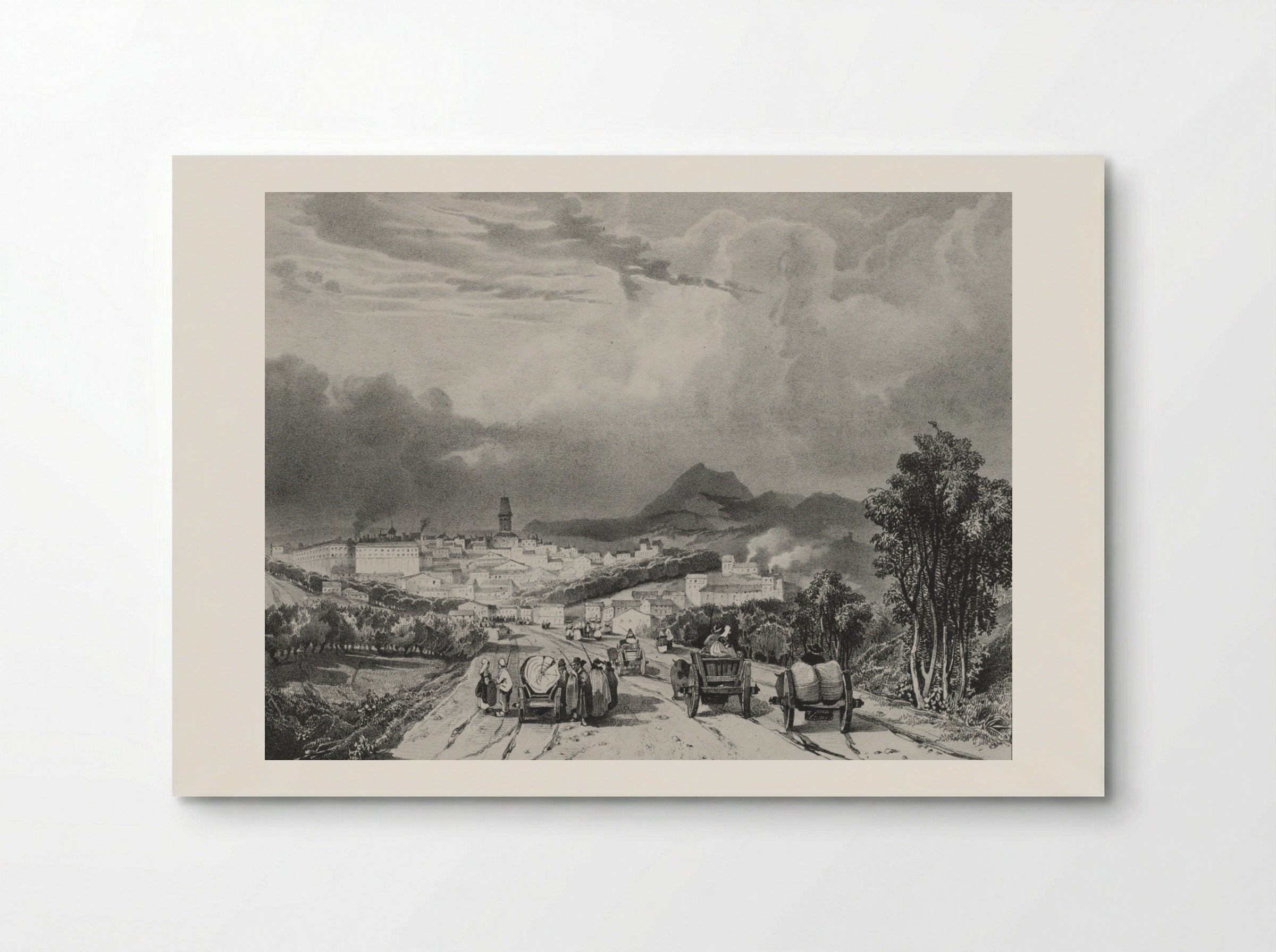 Vue generale de Riom, Auvergne - Adrien Dauzats - Poster