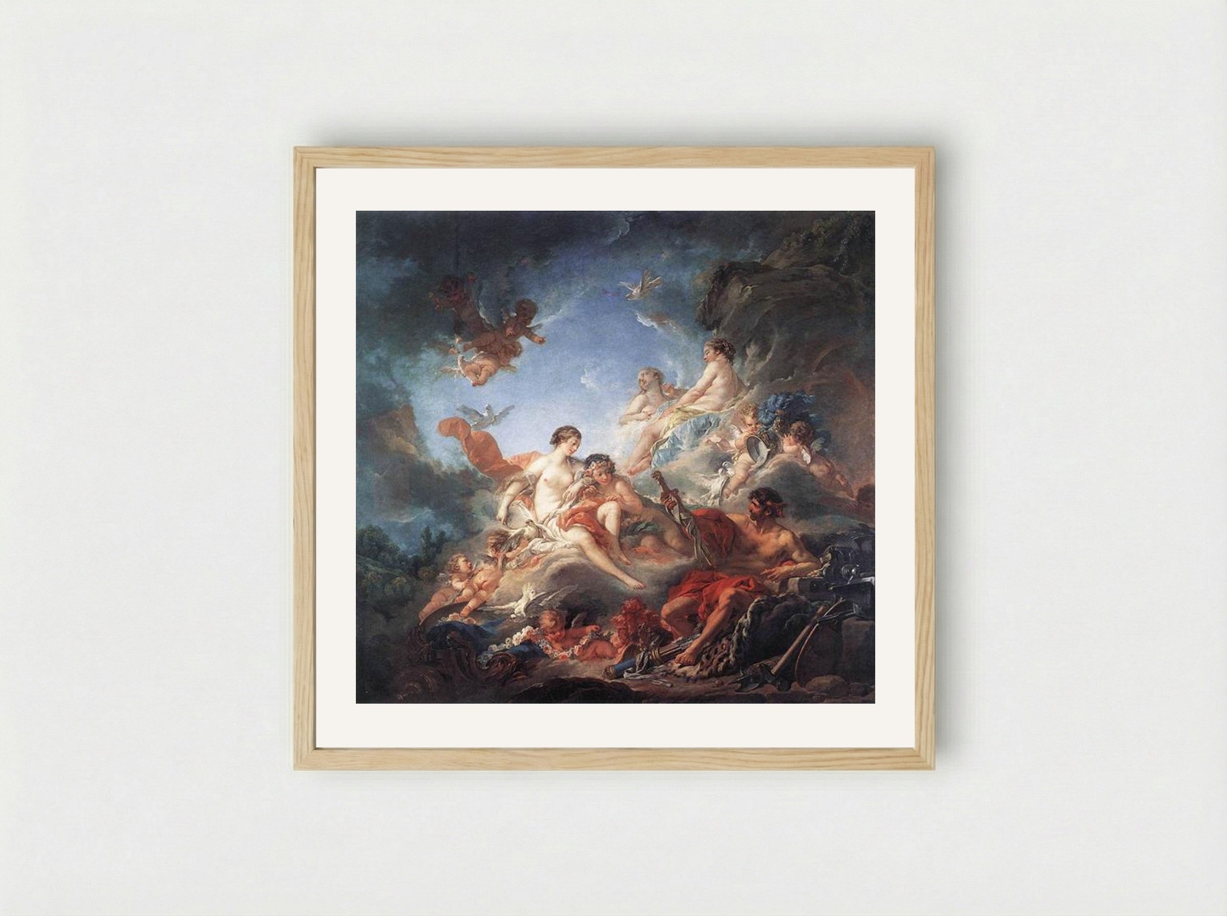 Vulcan Presenting Arms to Venus for Aeneas - François Boucher - Framed Print Wood