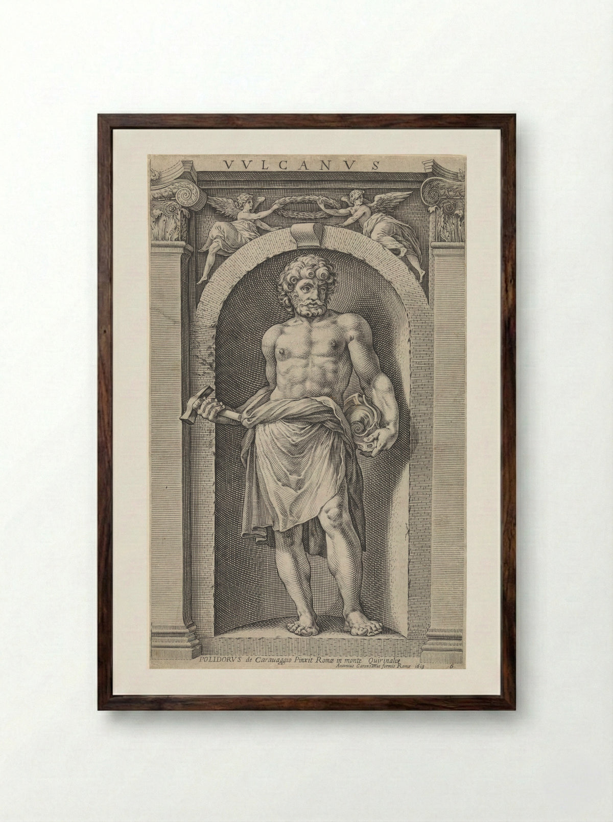 Vulcanus - Raffaello Guidi - Framed Print Dark Wood