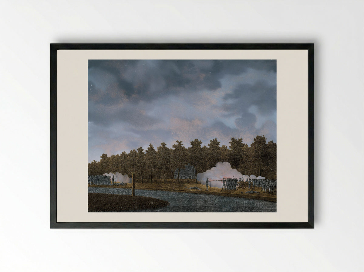Vuurgevecht aan de Vaartse Rijn bij Jutphaas - Jonas Zeuner - Framed Print Black