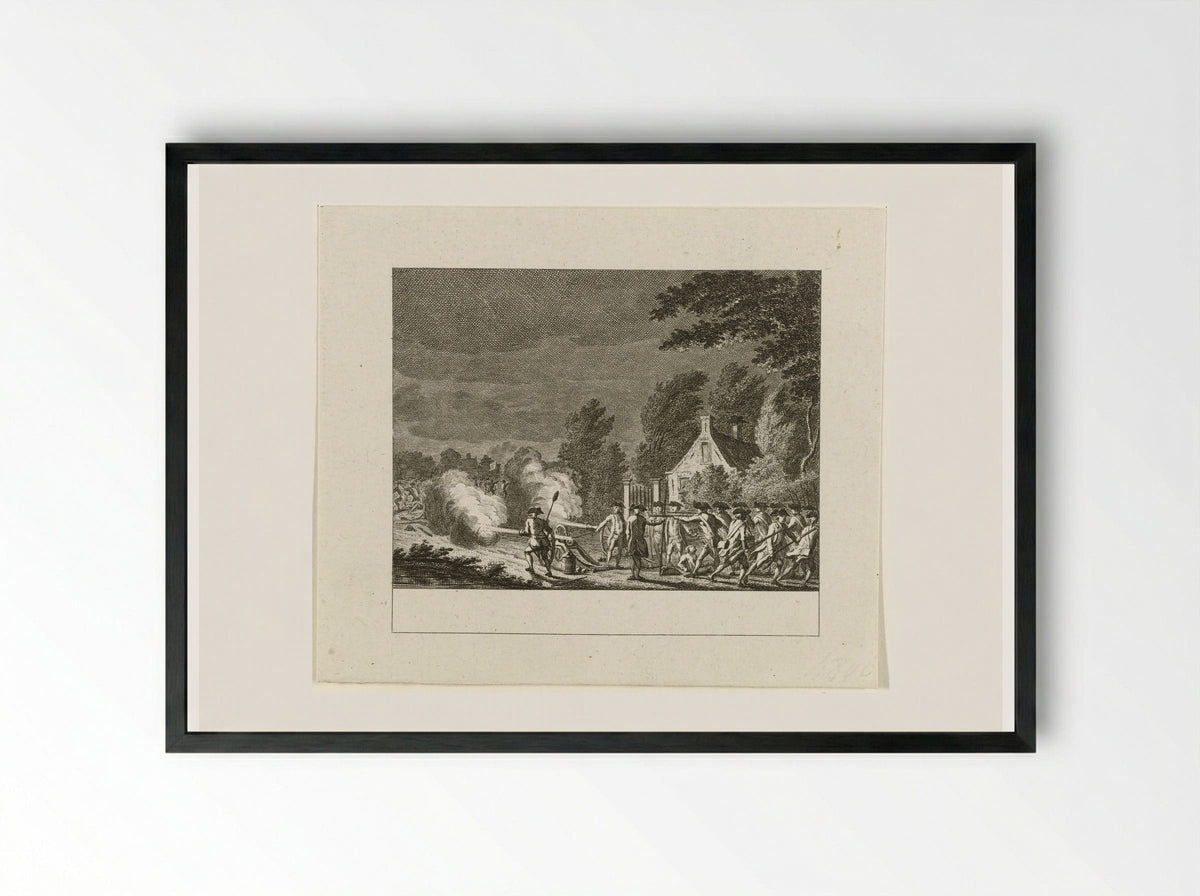 Vuurgevecht bij Vreeswijk, 1787 - Cornelis Brouwer - Framed Print Black
