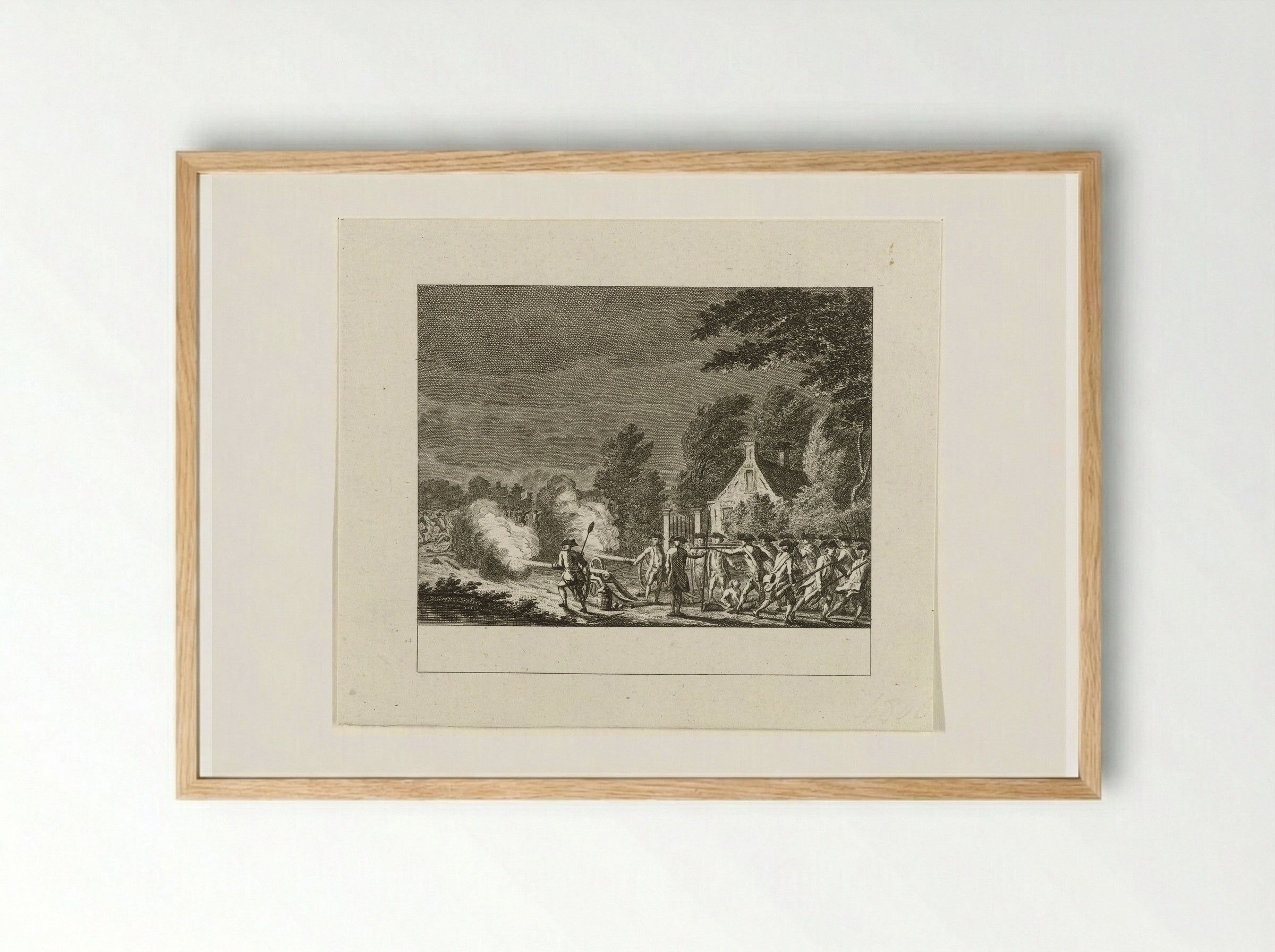 Vuurgevecht bij Vreeswijk, 1787 - Cornelis Brouwer - Framed Print Wood