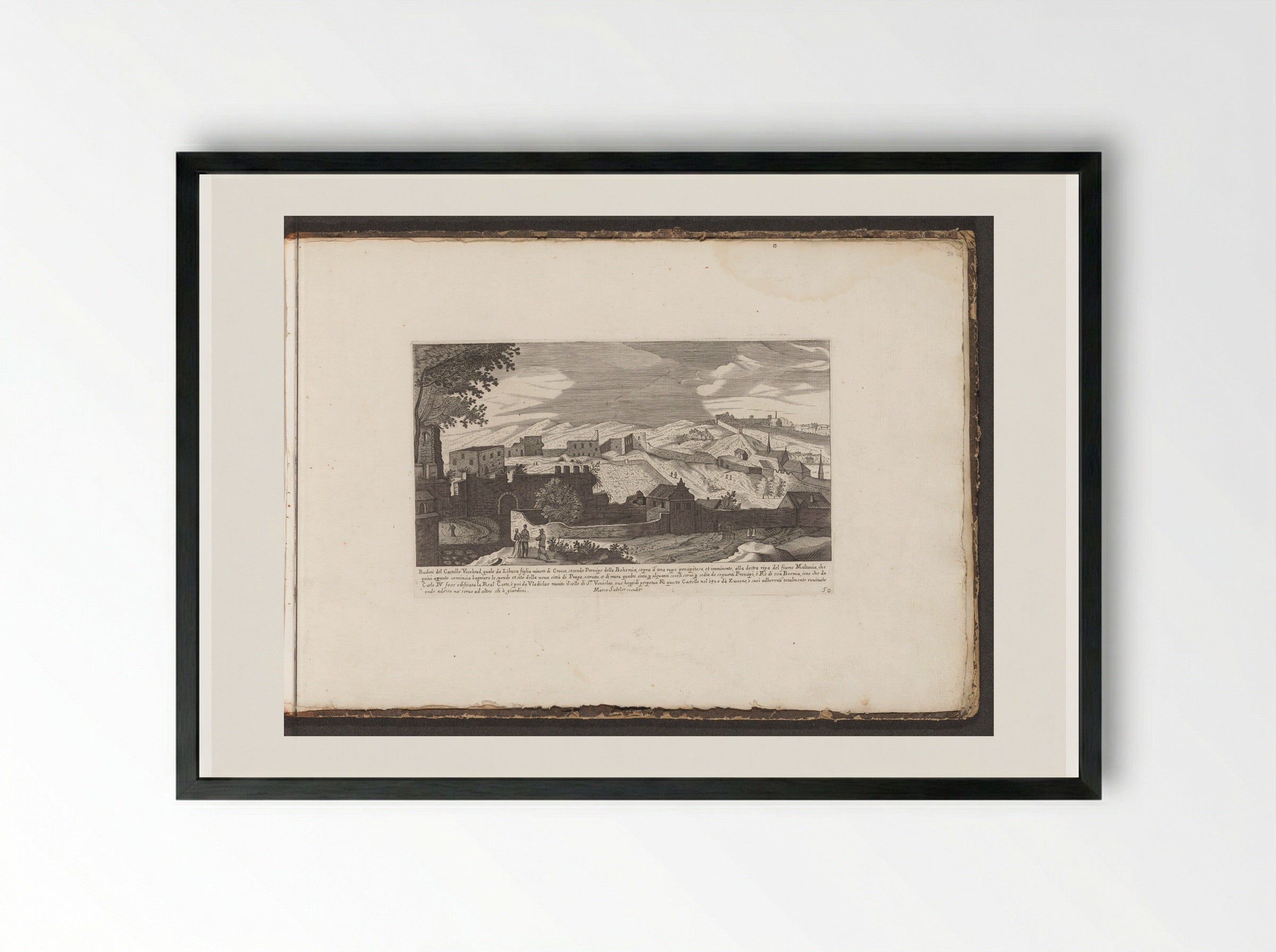 Vyšehrad in Prague - Giovanni Giacomo de' Rossi - Framed Print Black
