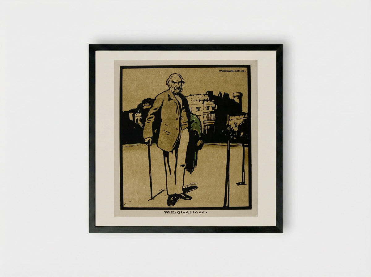 W.E. Gladstone - William Nicholson - Framed Print Black