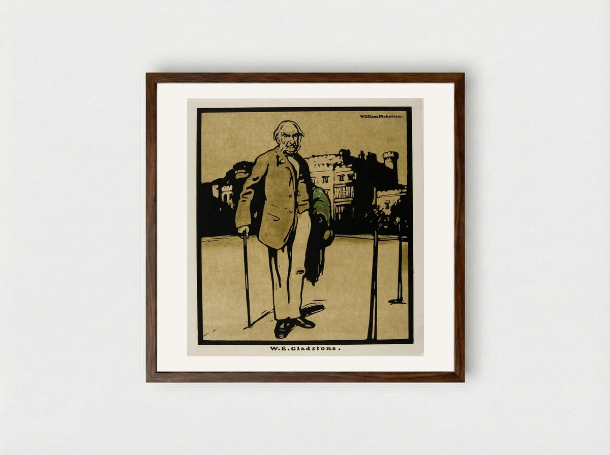 W.E. Gladstone - William Nicholson - Framed Print Dark Wood