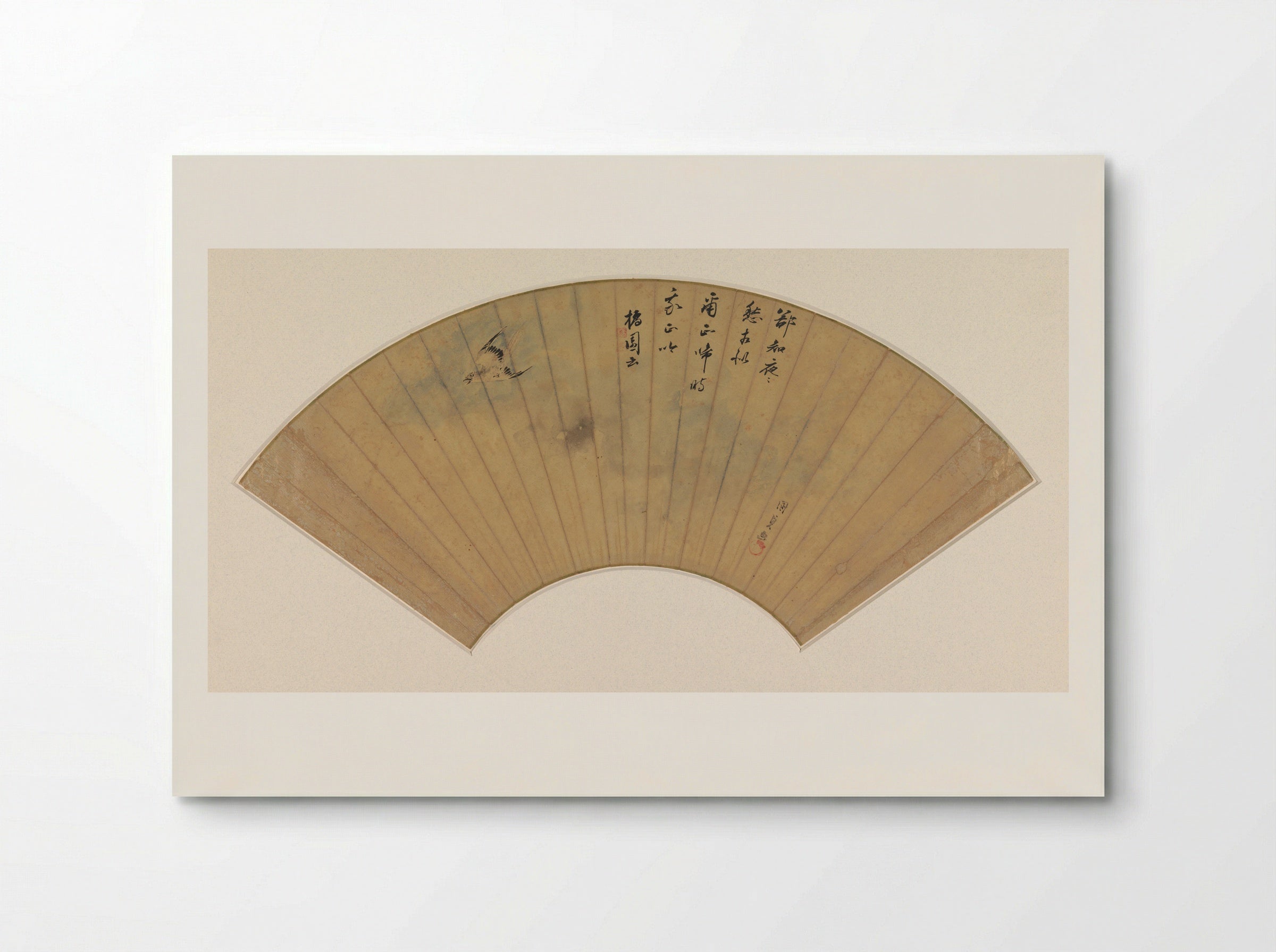 Waaierblad met vliegende Koekoek - Utagawa Kunisada (I) - Poster