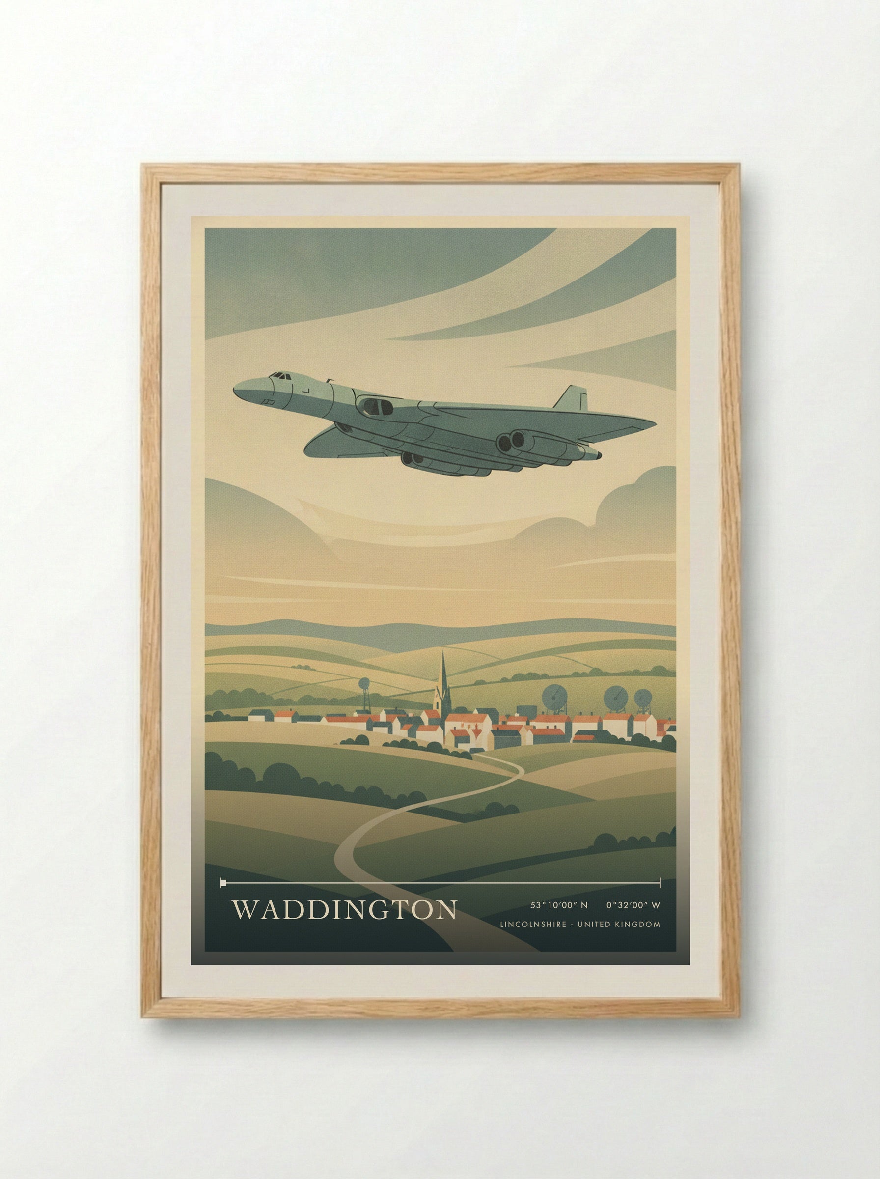 Waddington Lincolnshire United Kingdom Travel Poster - Framed Print Wood