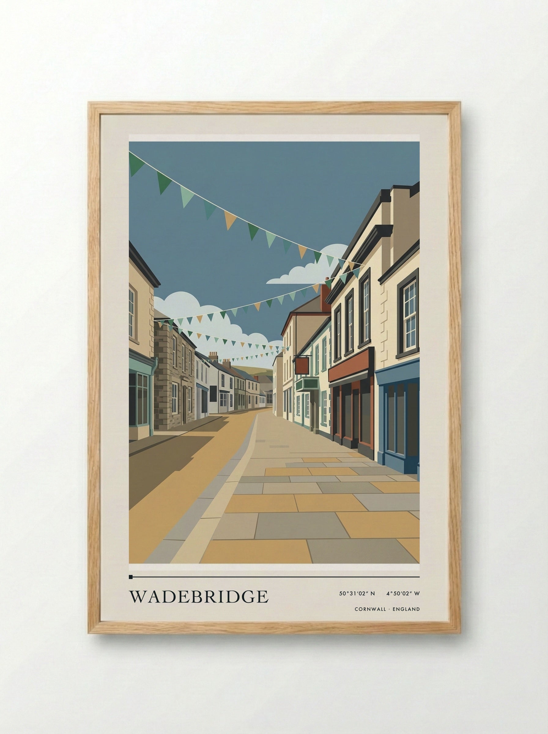 Wadebridge Cornwall England Travel Poster - Framed Print Wood