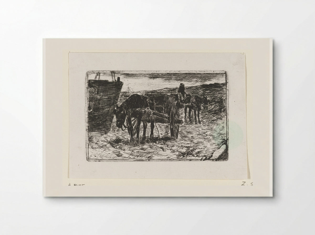 Wagens op het strand - Anton Mauve - Poster