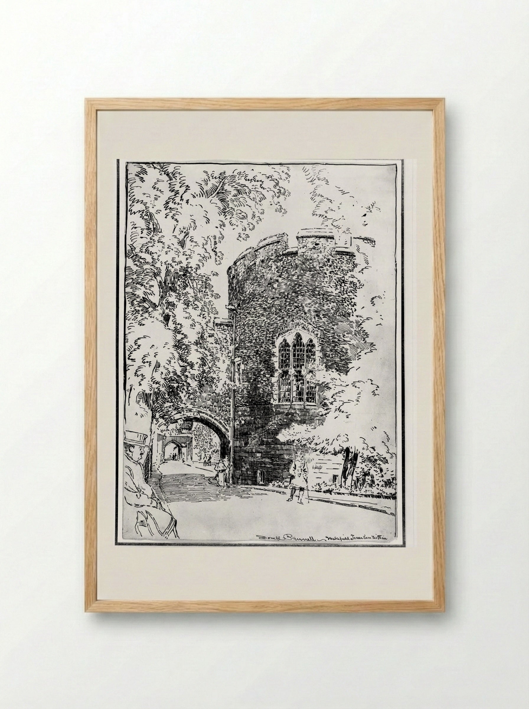 Wakefield Tower from Within - Joseph Pennell - Framed Print Wood