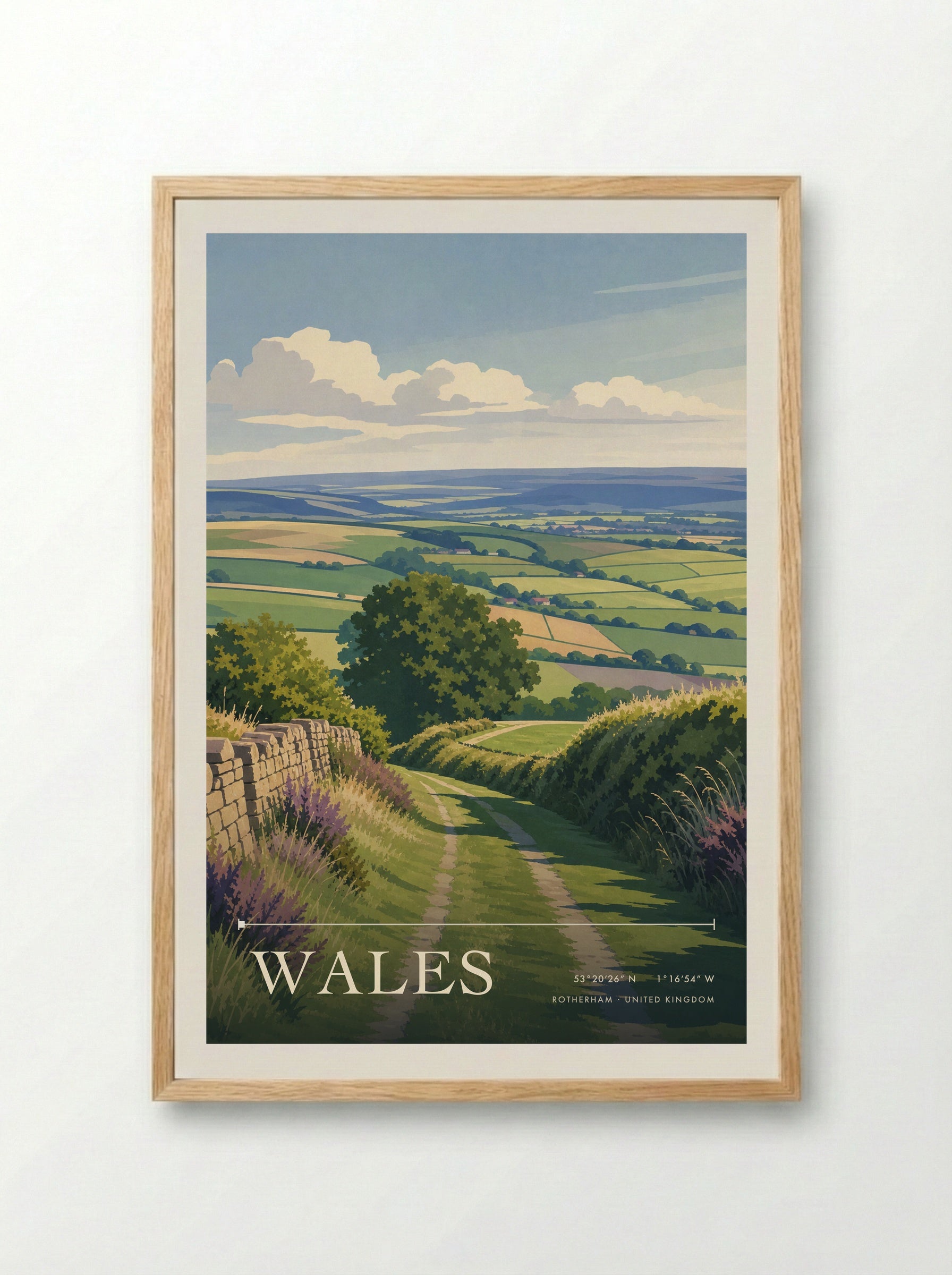 Wales Rotherham United Kingdom Travel Poster - Framed Print Wood