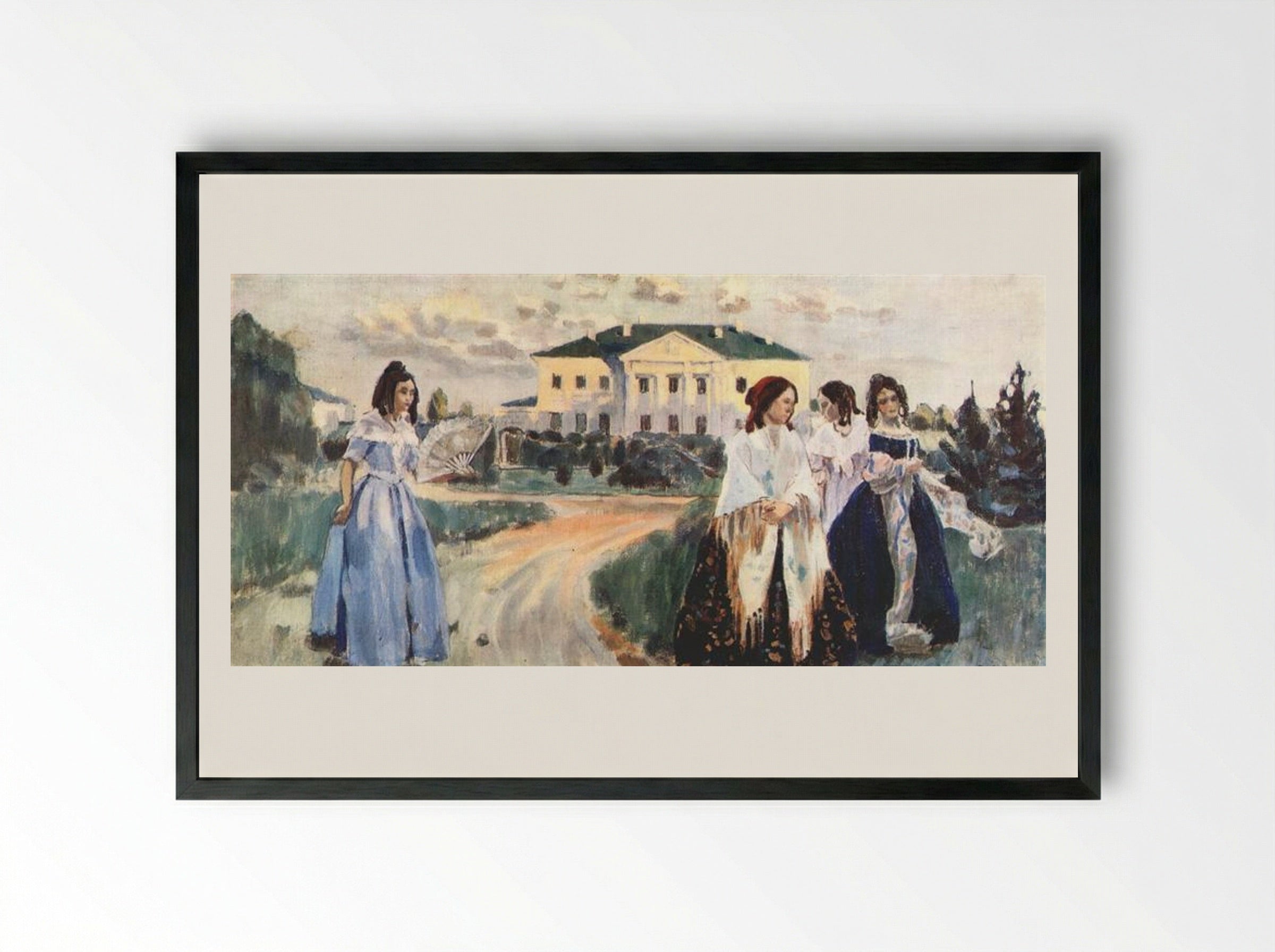 Walk at Sunset - Victor Borisov-Musatov - Framed Print Black