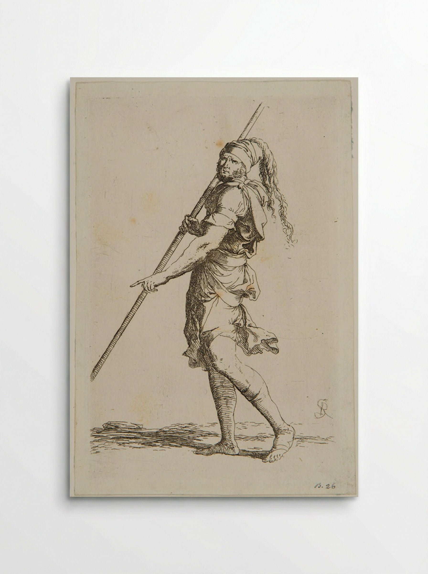 Walking Soldier Leaning on a Stick - Salvator Rosa - Poster