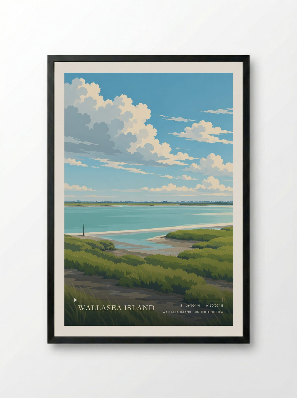 Wallasea Island | Travel Poster - Framed Print Black