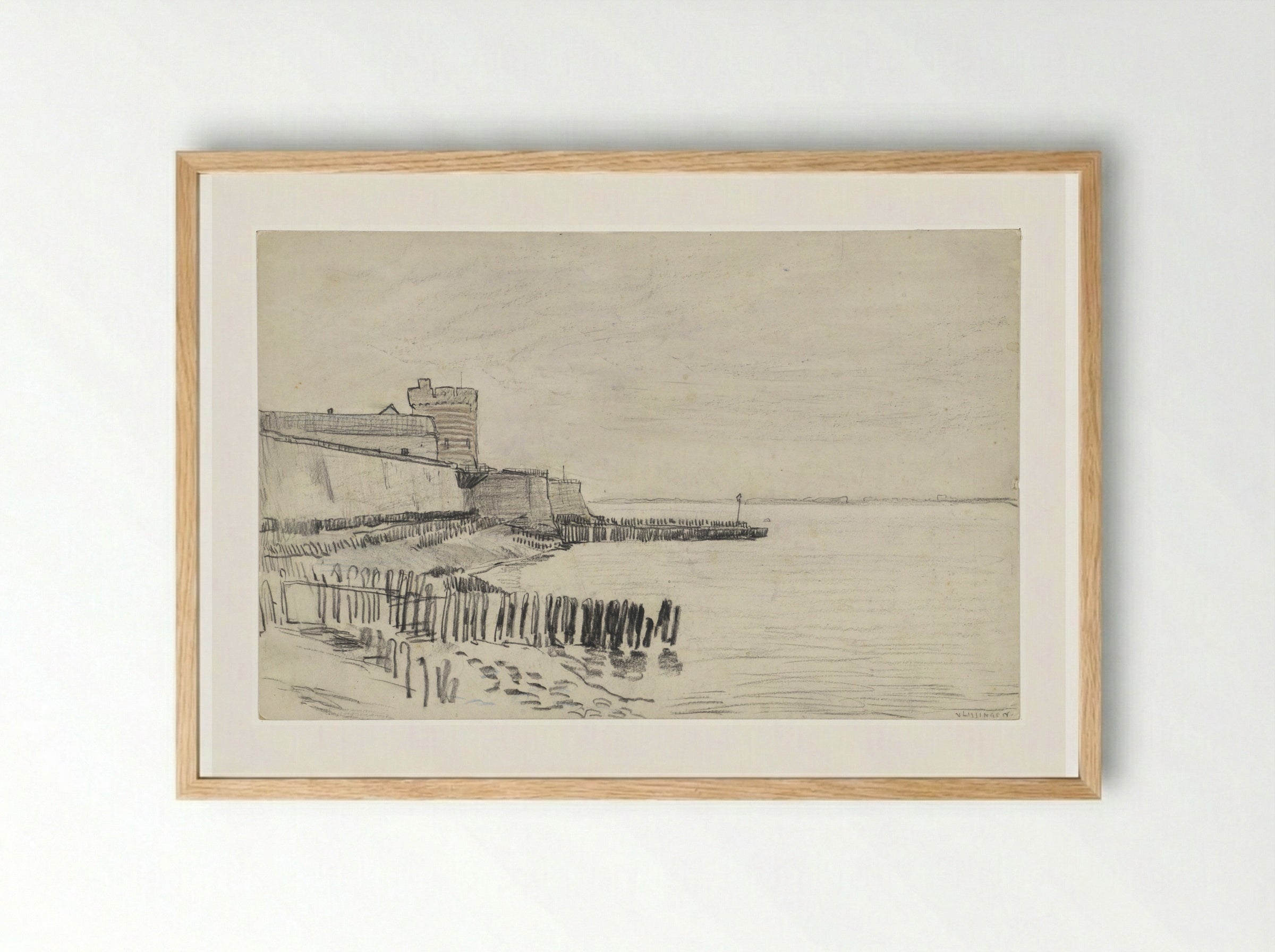 Wallen te Vlissingen - Adolf le Comte - Framed Print Wood