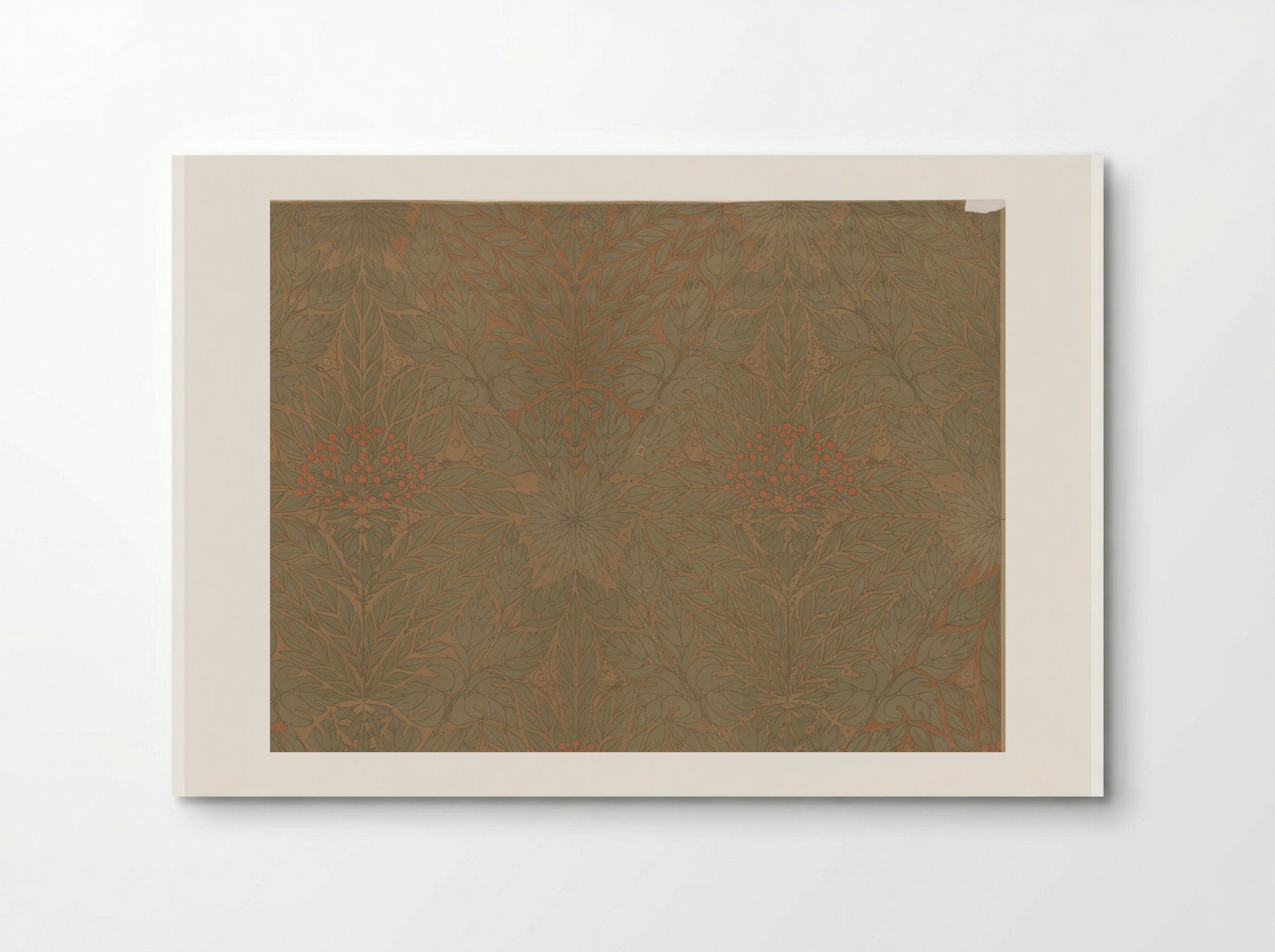 Wallpaper with Branches, Berries, and Butterflies - Theo Nieuwenhuis - Poster