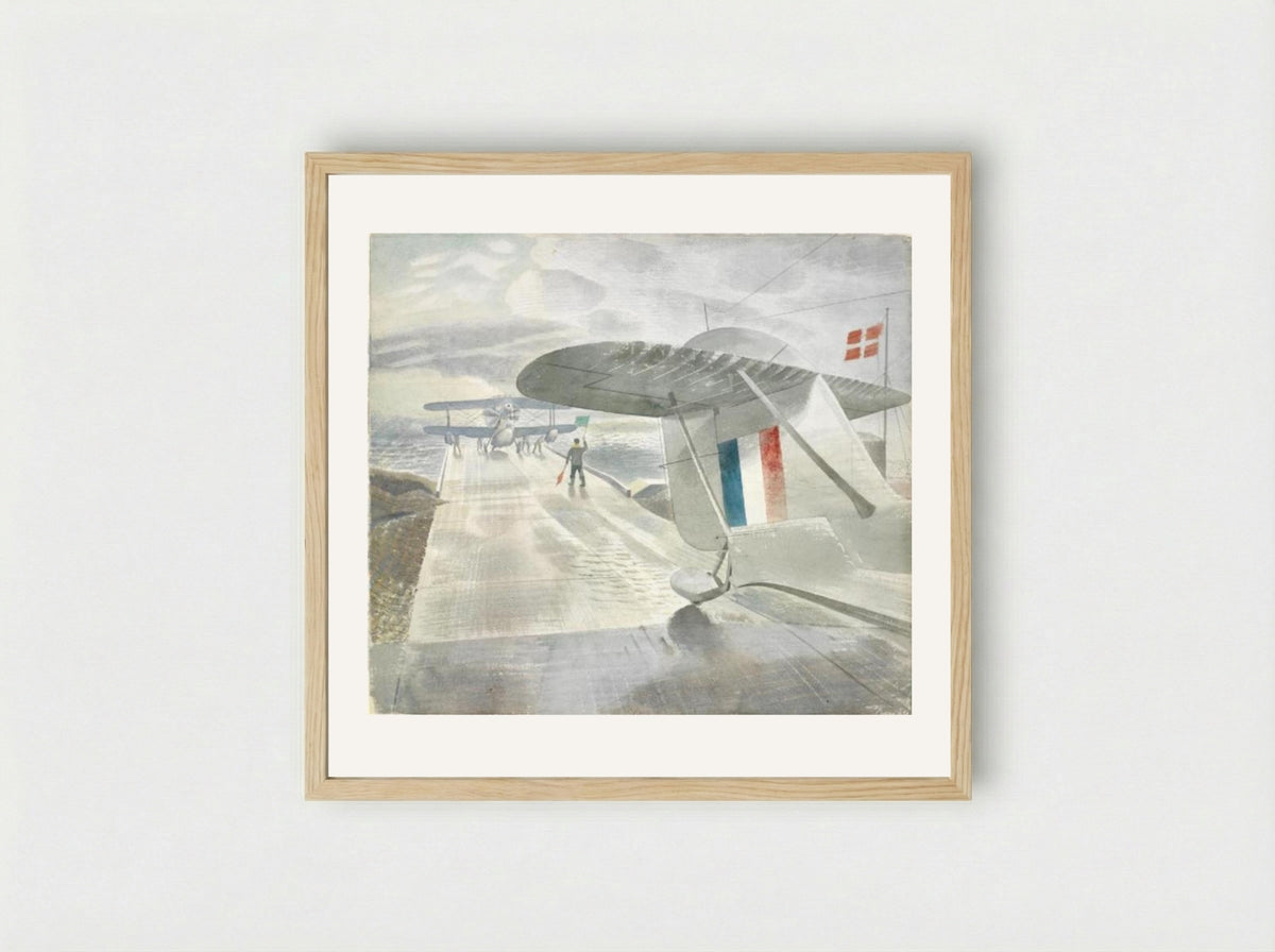 Walrus Aircraft on the Slipway - Eric Ravilious - Framed Print Wood