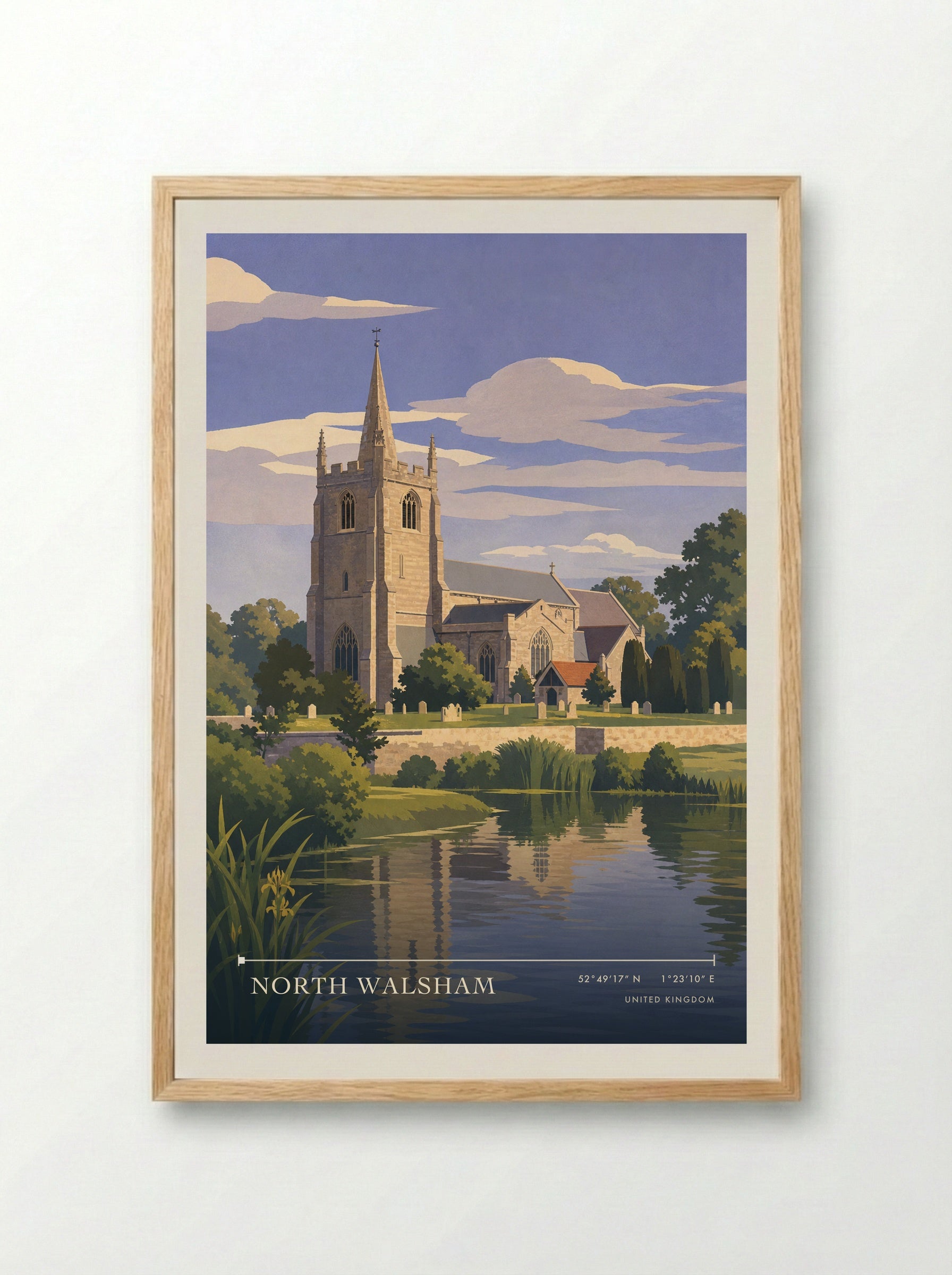 Walsham United Kingdom Travel Poster - Framed Print Wood
