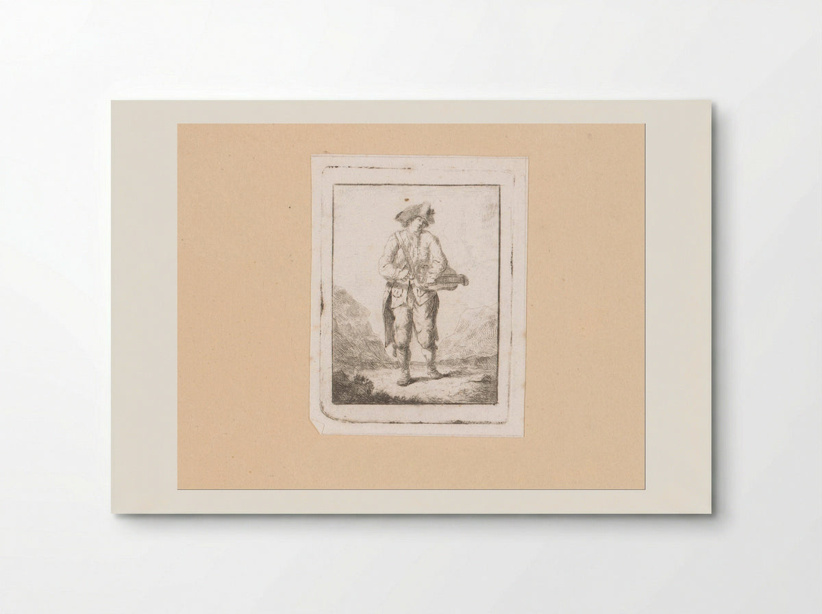 Wandelaar met muziekinstrument - Johann Friedrich Morgenstern - Poster