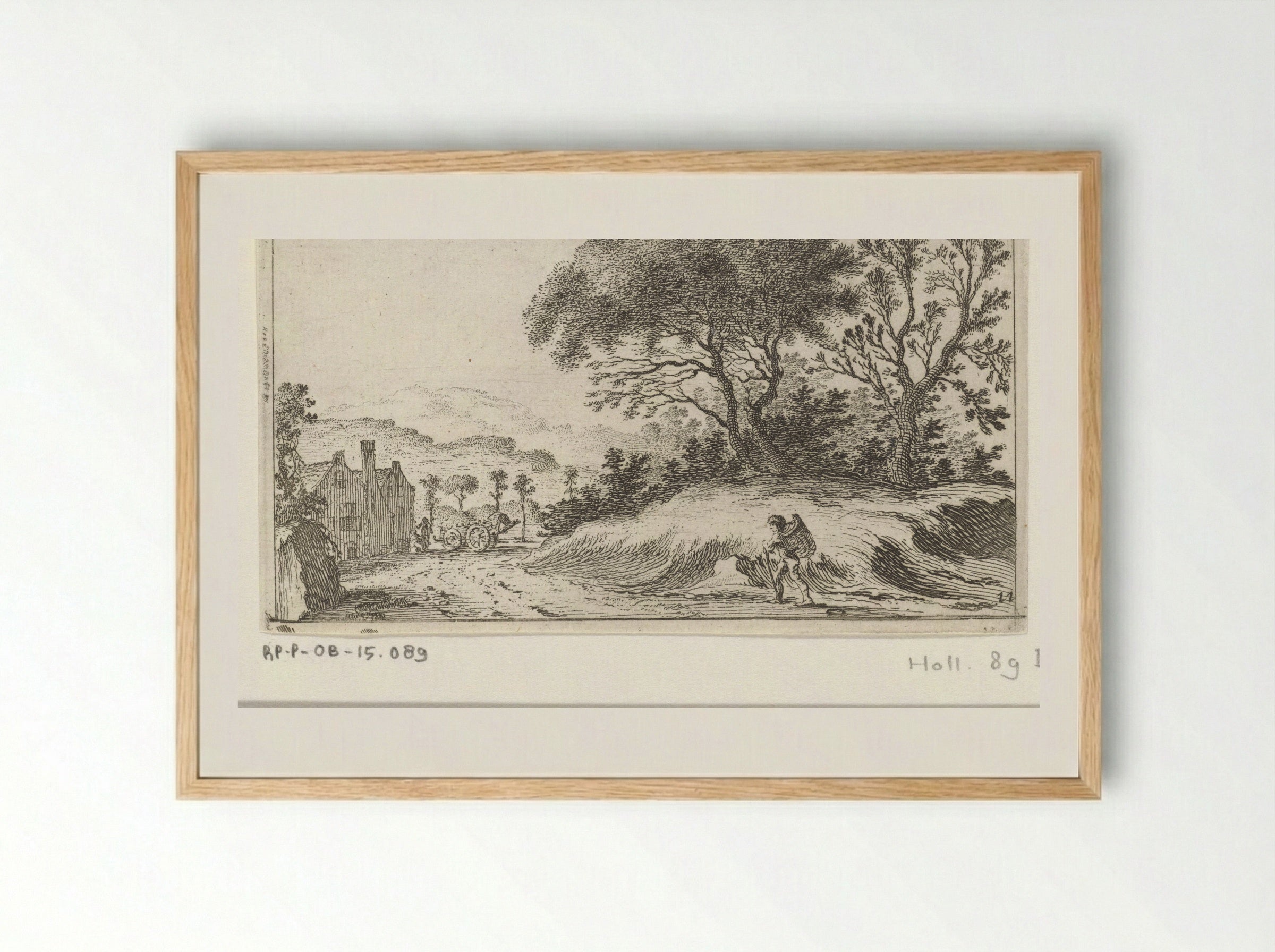 Wandelaar onderweg (Walker on the Road) - Gillis van Scheyndel (I) - Framed Print Wood