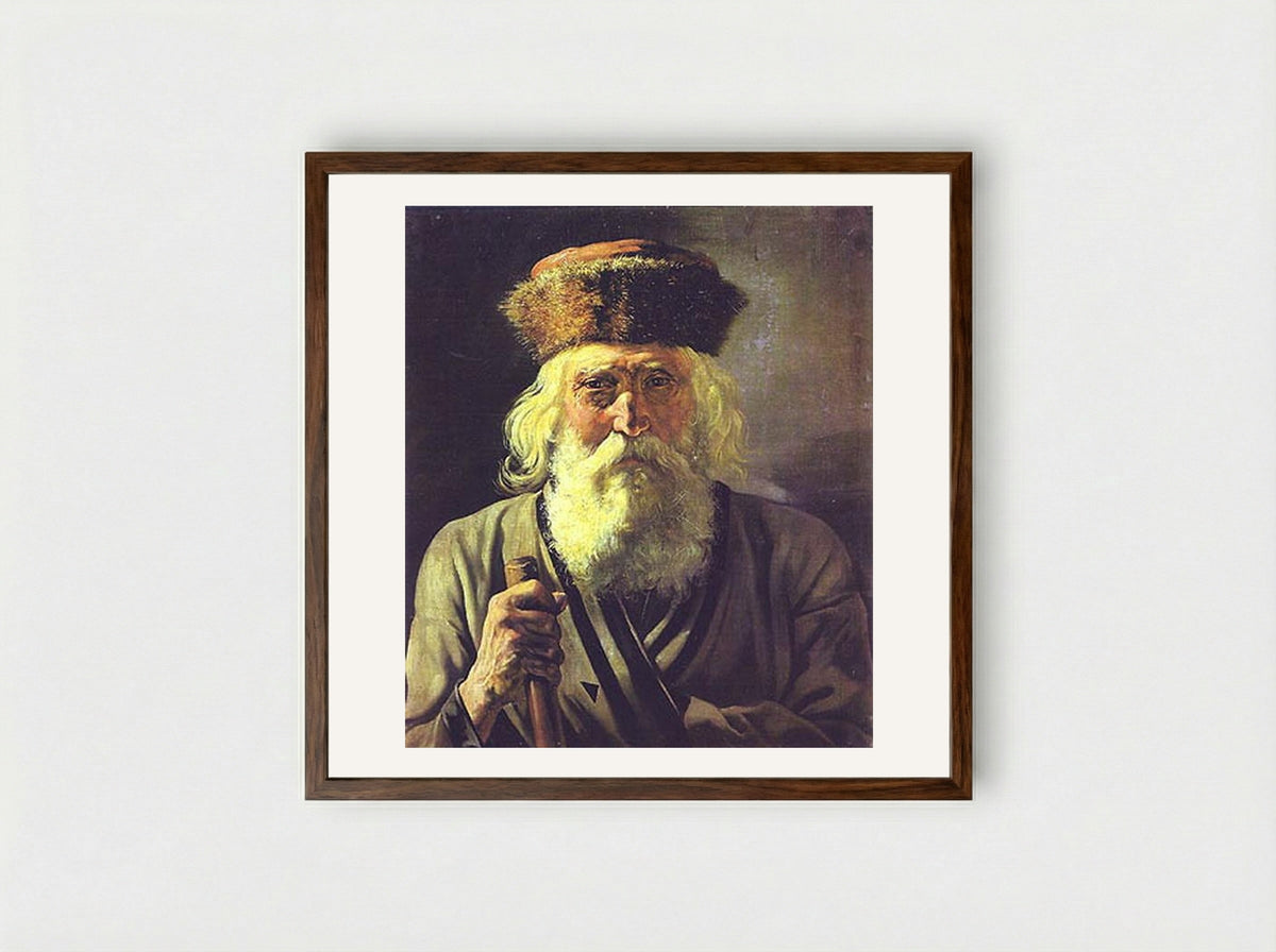 Wanderer - Vasily Perov - Framed Print Dark Wood