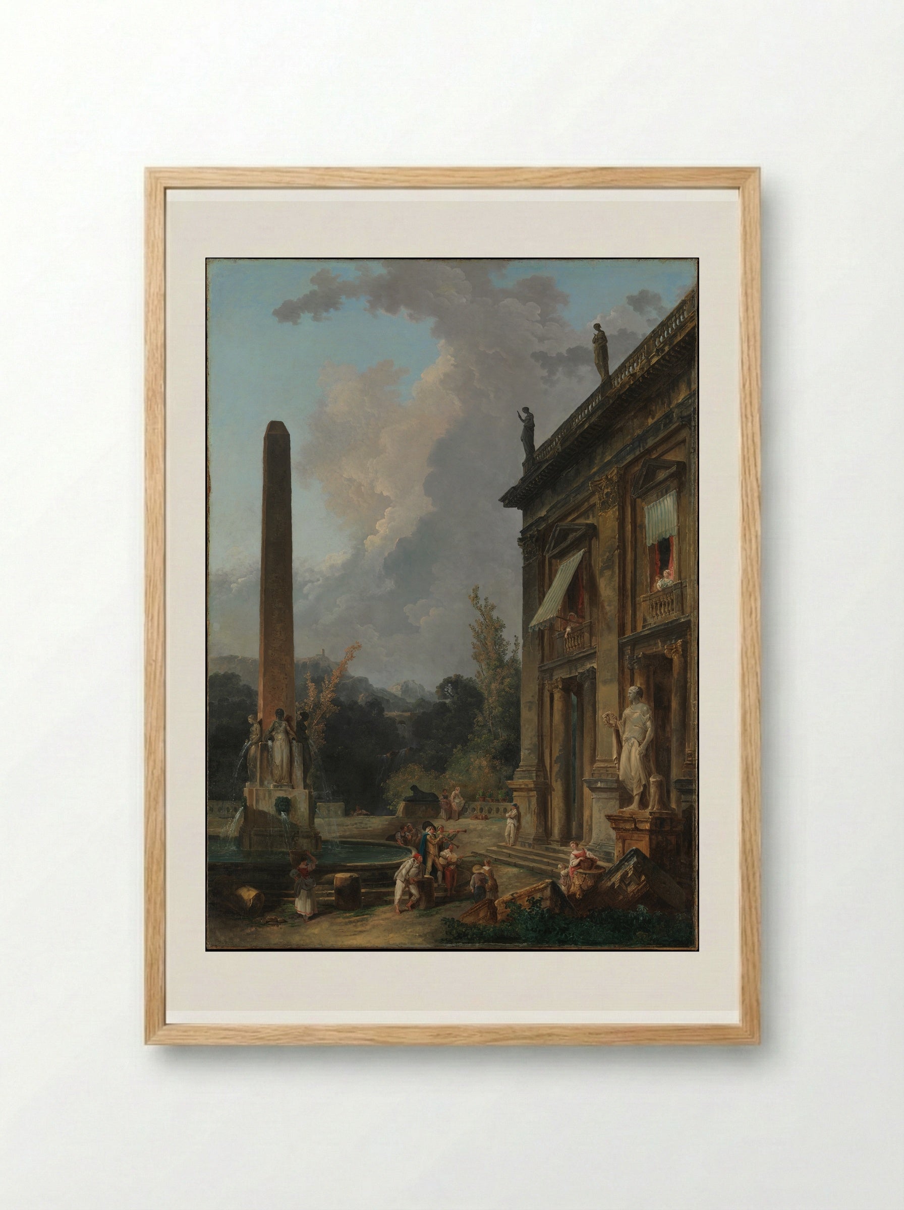 Wandering Minstrels - Hubert Robert - Framed Print Wood