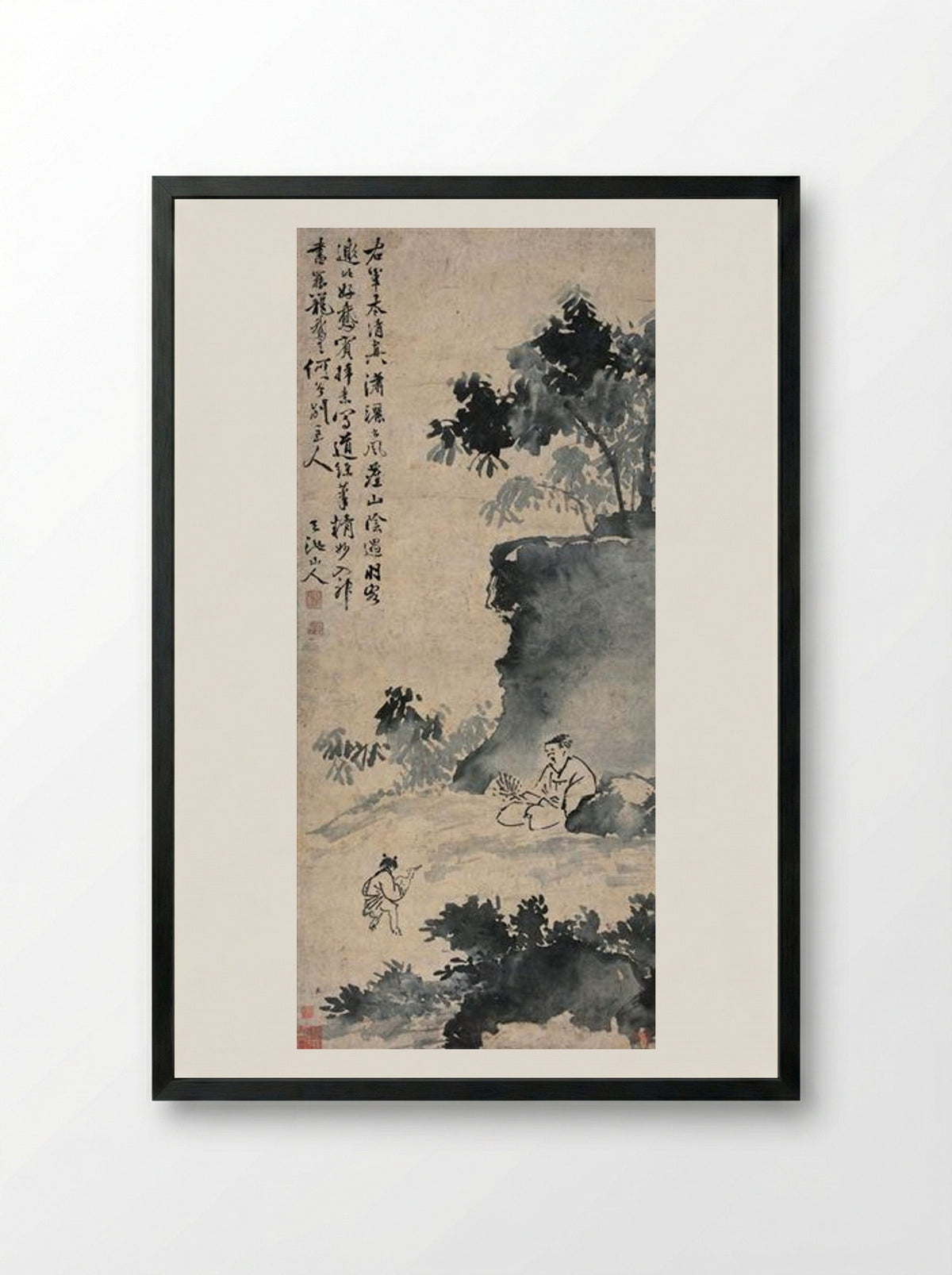 Wang Xizhi Watching Geese - Xu Wei - Framed Print Black
