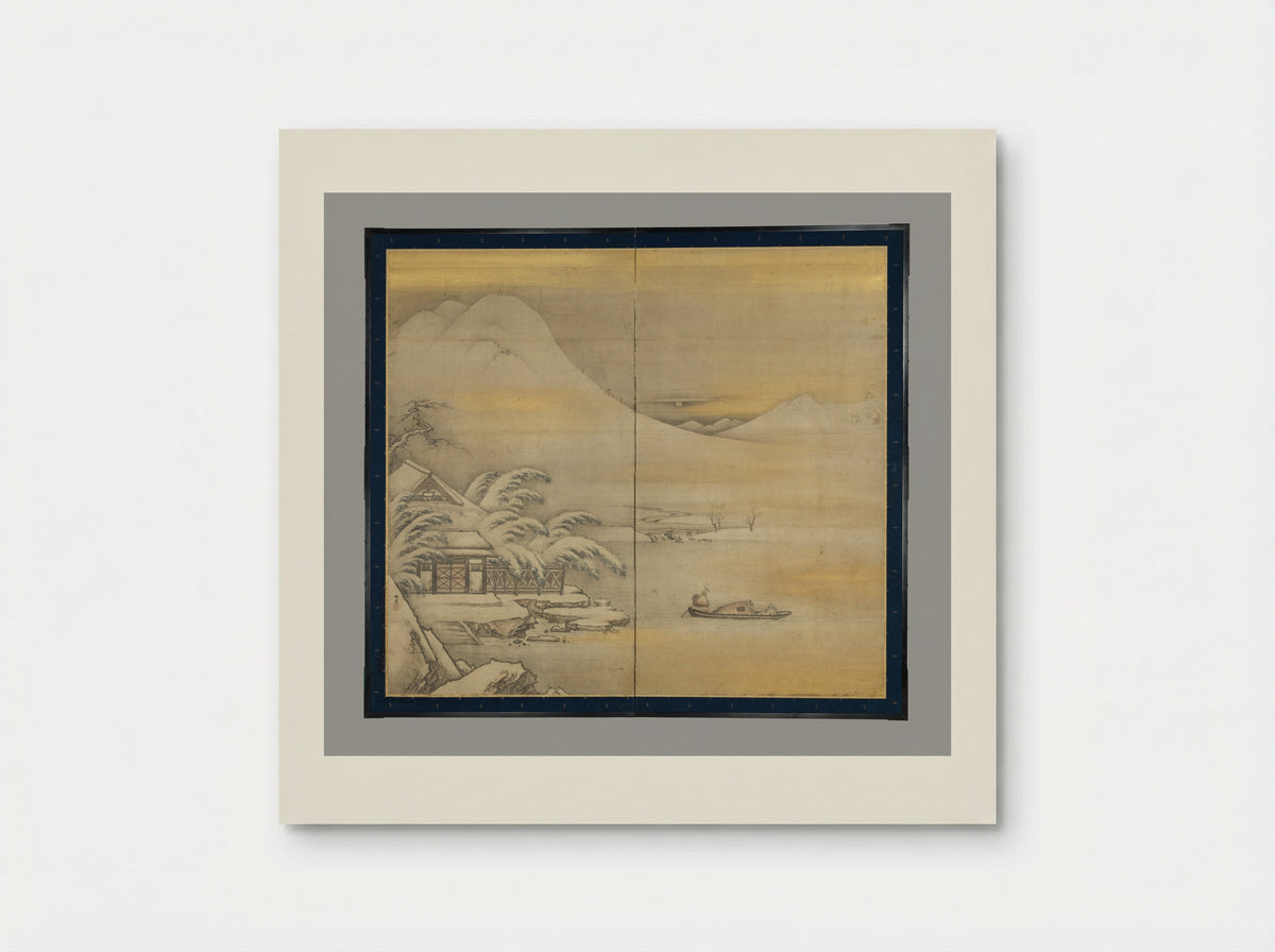 Wang Ziyou Visiting Dai Andao on a Snowy Evening - Kano Sansetsu - Poster