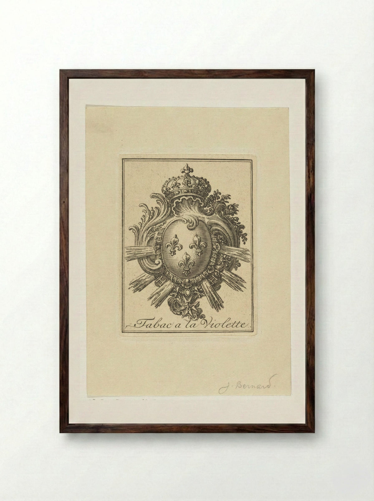 Wapen met drie lelies - Jean Bernard - Framed Print Dark Wood