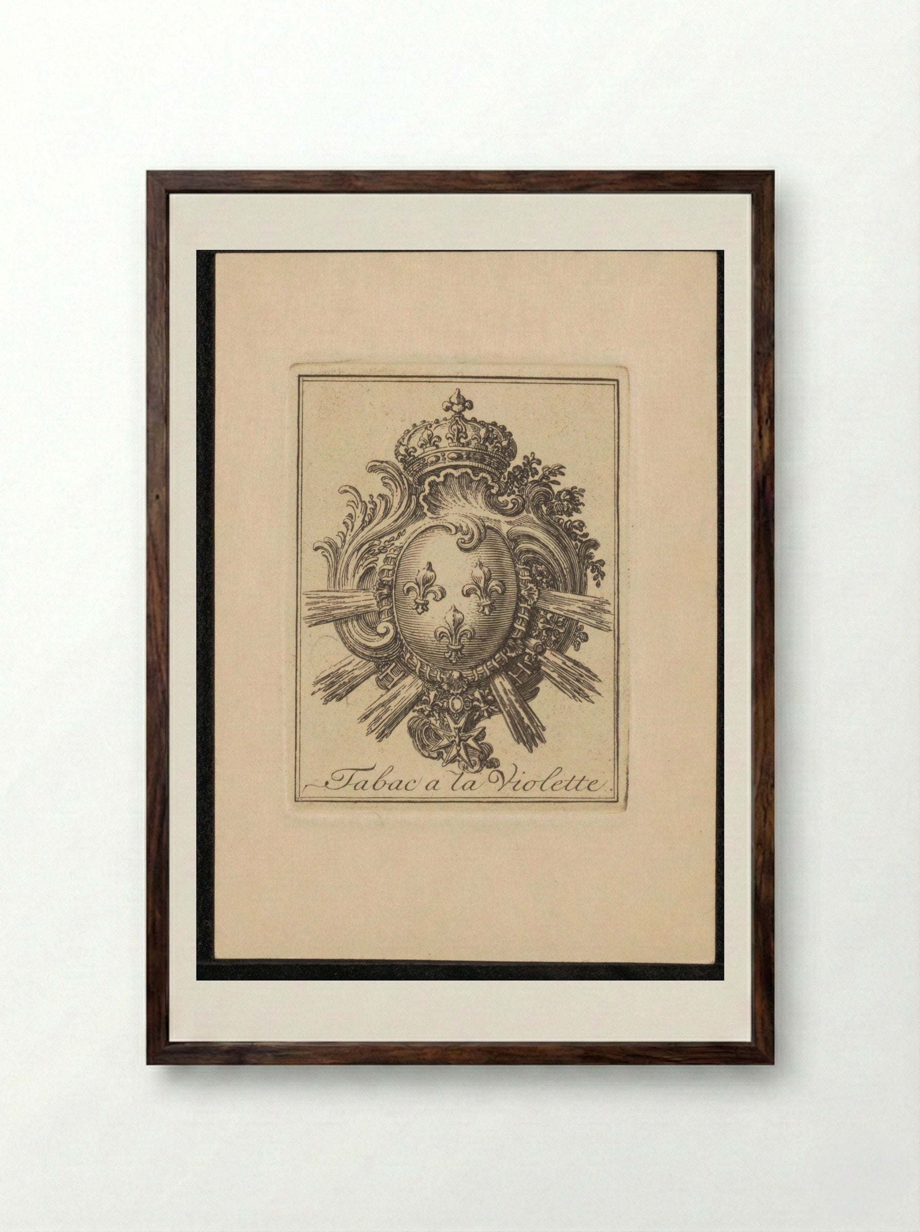 Wapen met fleur de lys (Tabac a la Violette) - Jean Bernard - Framed Print Dark Wood