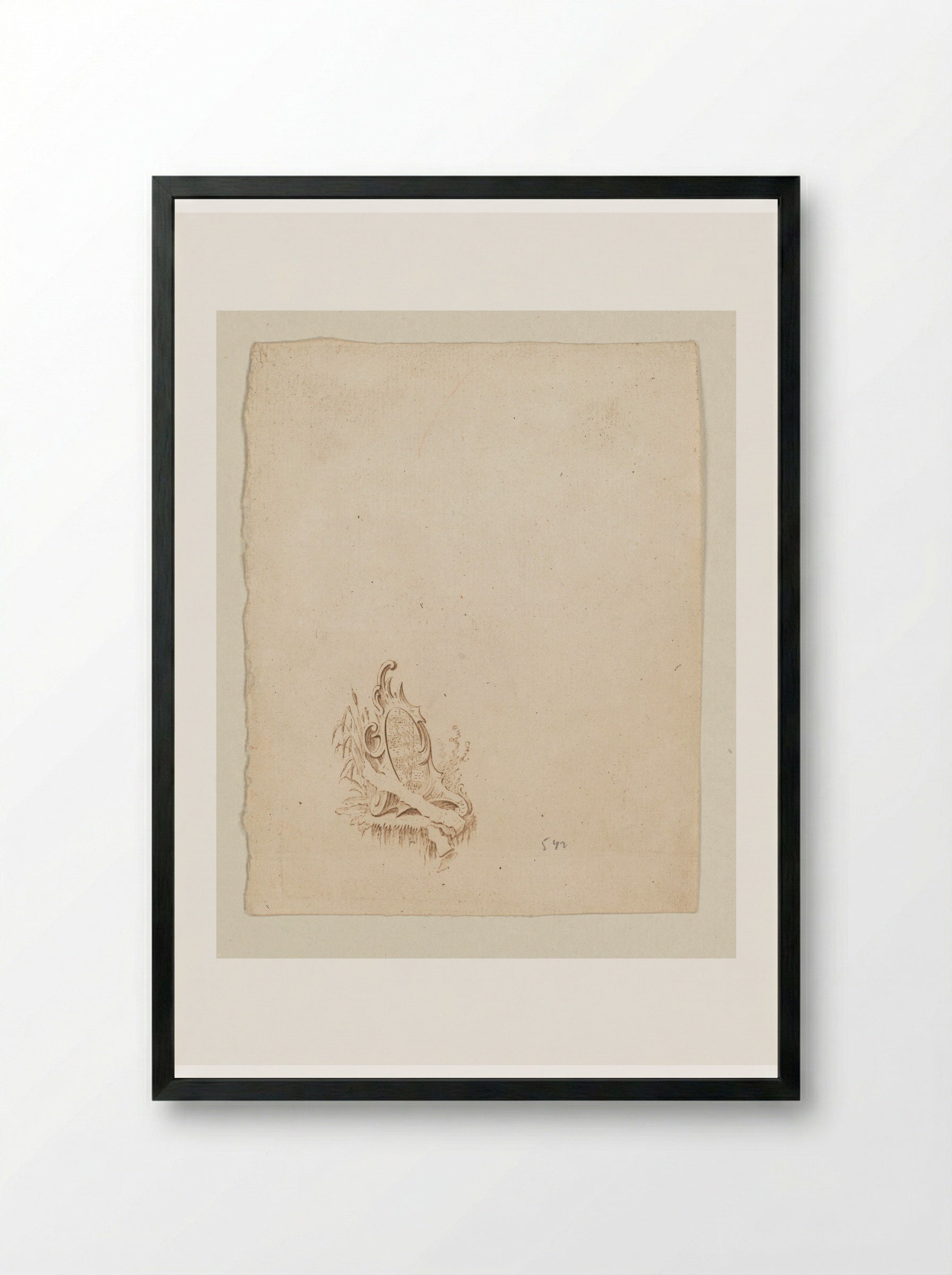 Wapenmerk (Heraldic Cartouche) - Cornelis Ploos van Amstel - Framed Print Black