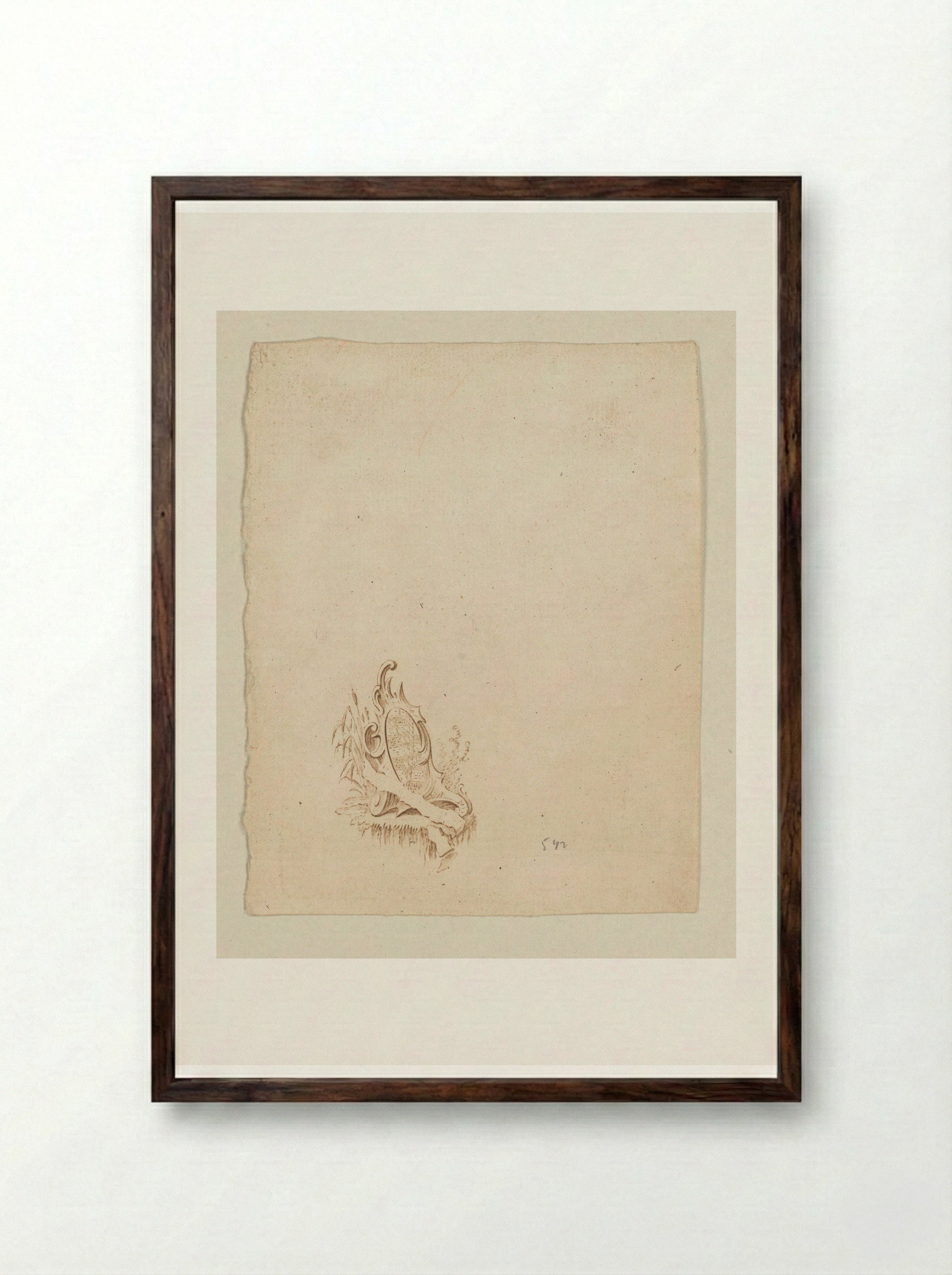 Wapenmerk (Heraldic Cartouche) - Cornelis Ploos van Amstel - Framed Print Dark Wood