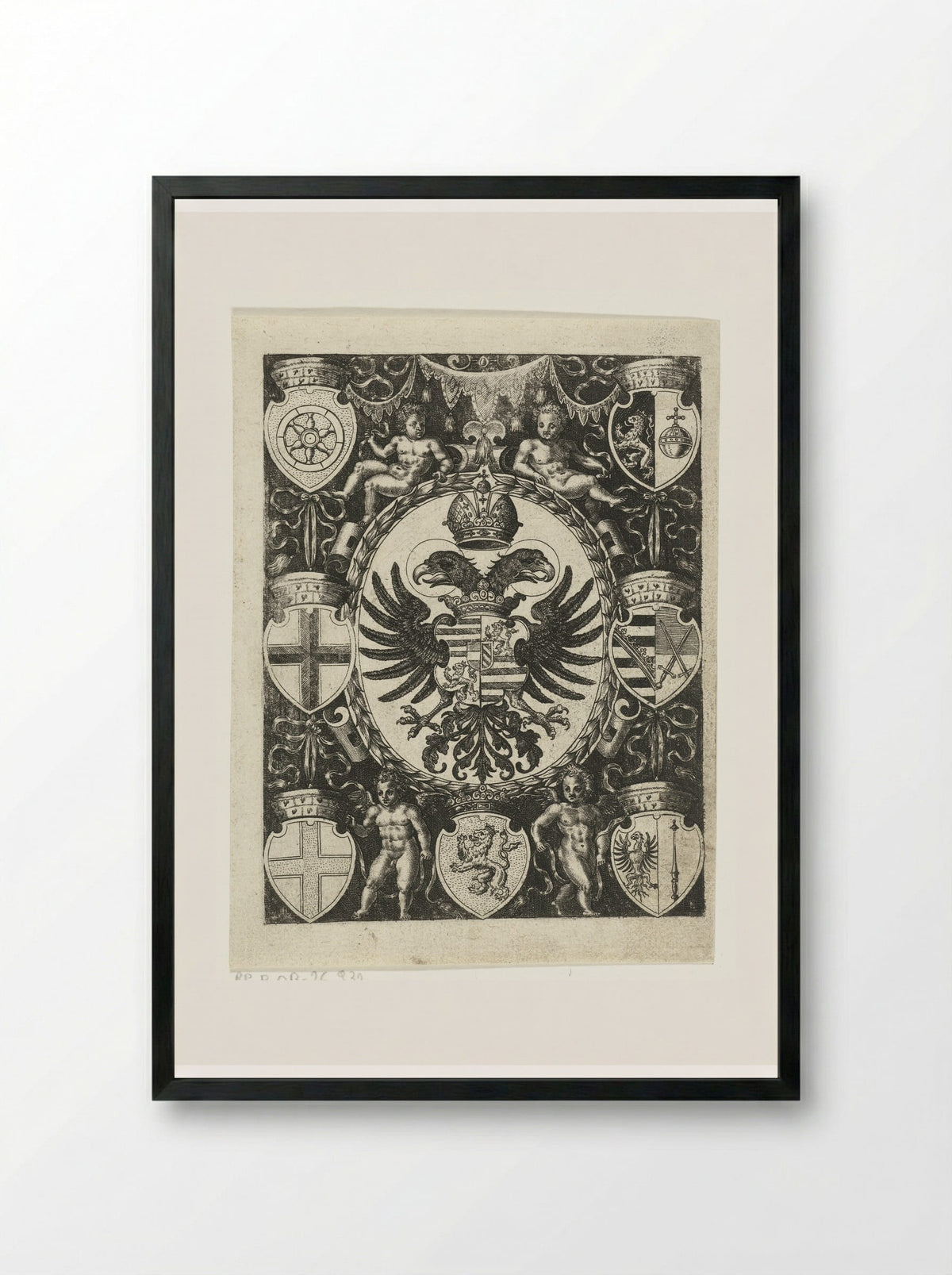 Wapenschilden - Abraham de Bruyn - Framed Print Black