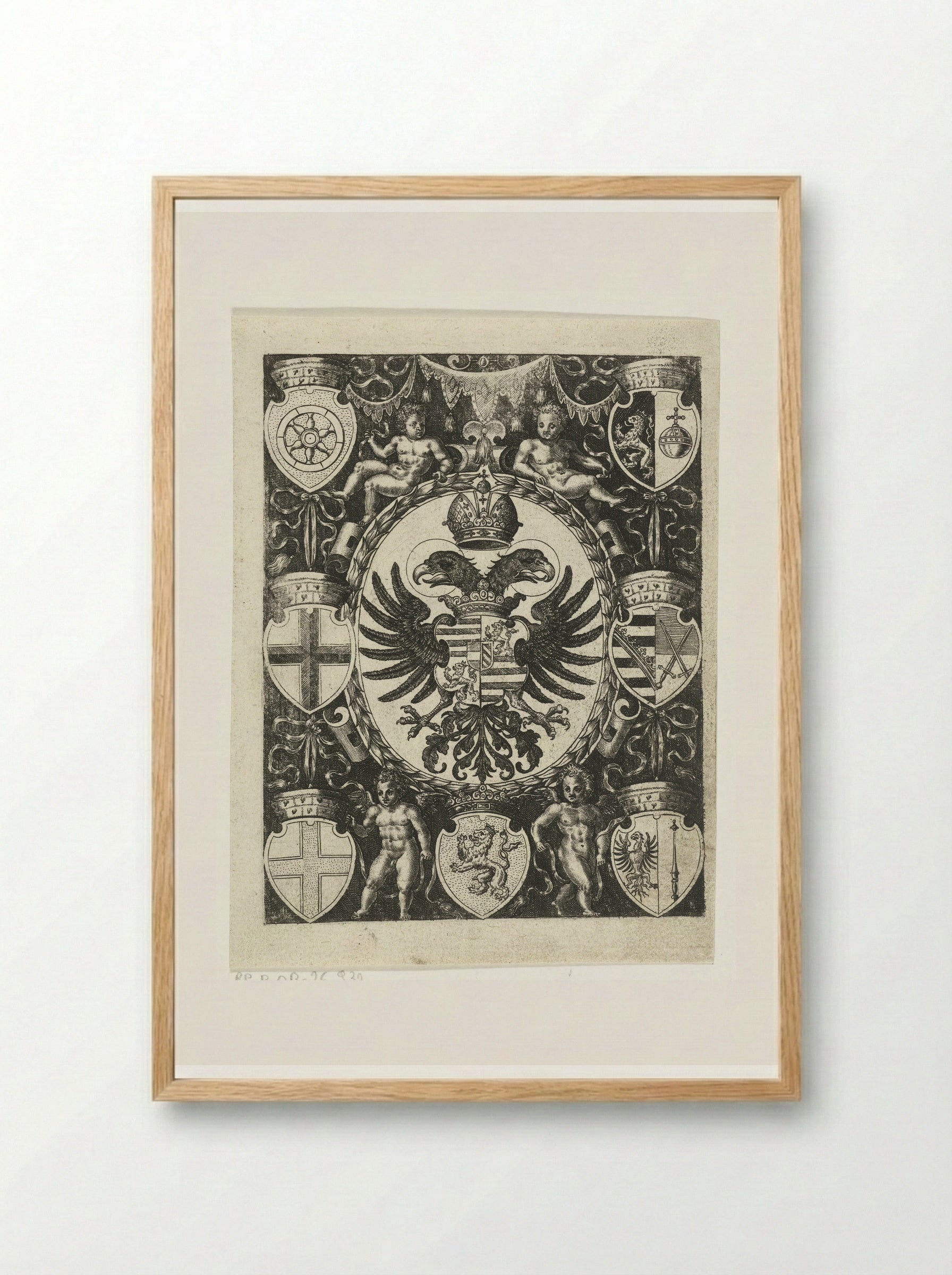 Wapenschilden - Abraham de Bruyn - Framed Print Wood