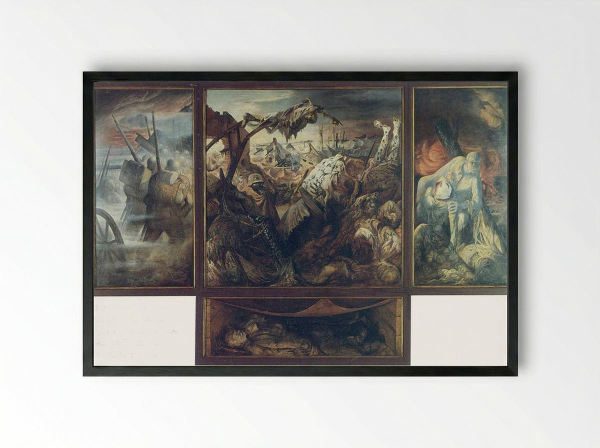 War (Triptych) - Otto Dix - Framed Print Black