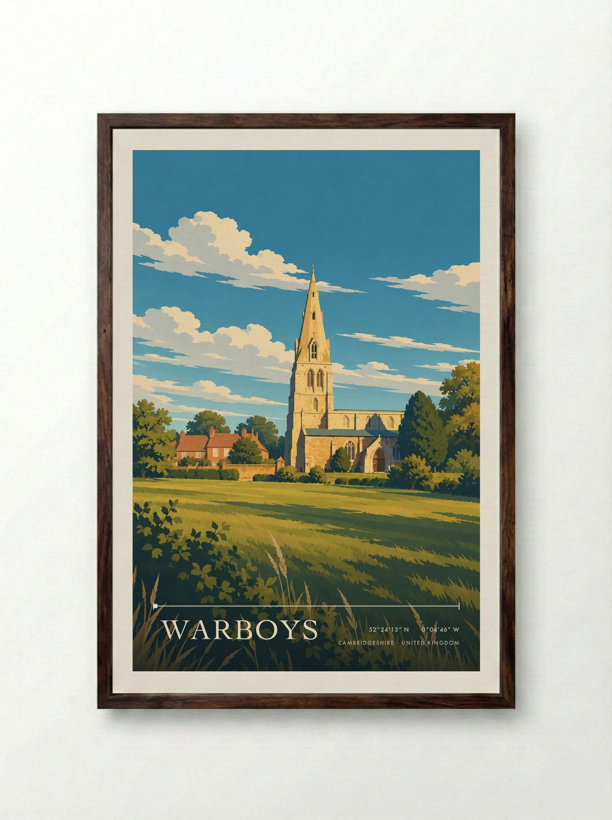 Warboys, Cambridgeshire | Travel Poster - Framed Print Dark Wood
