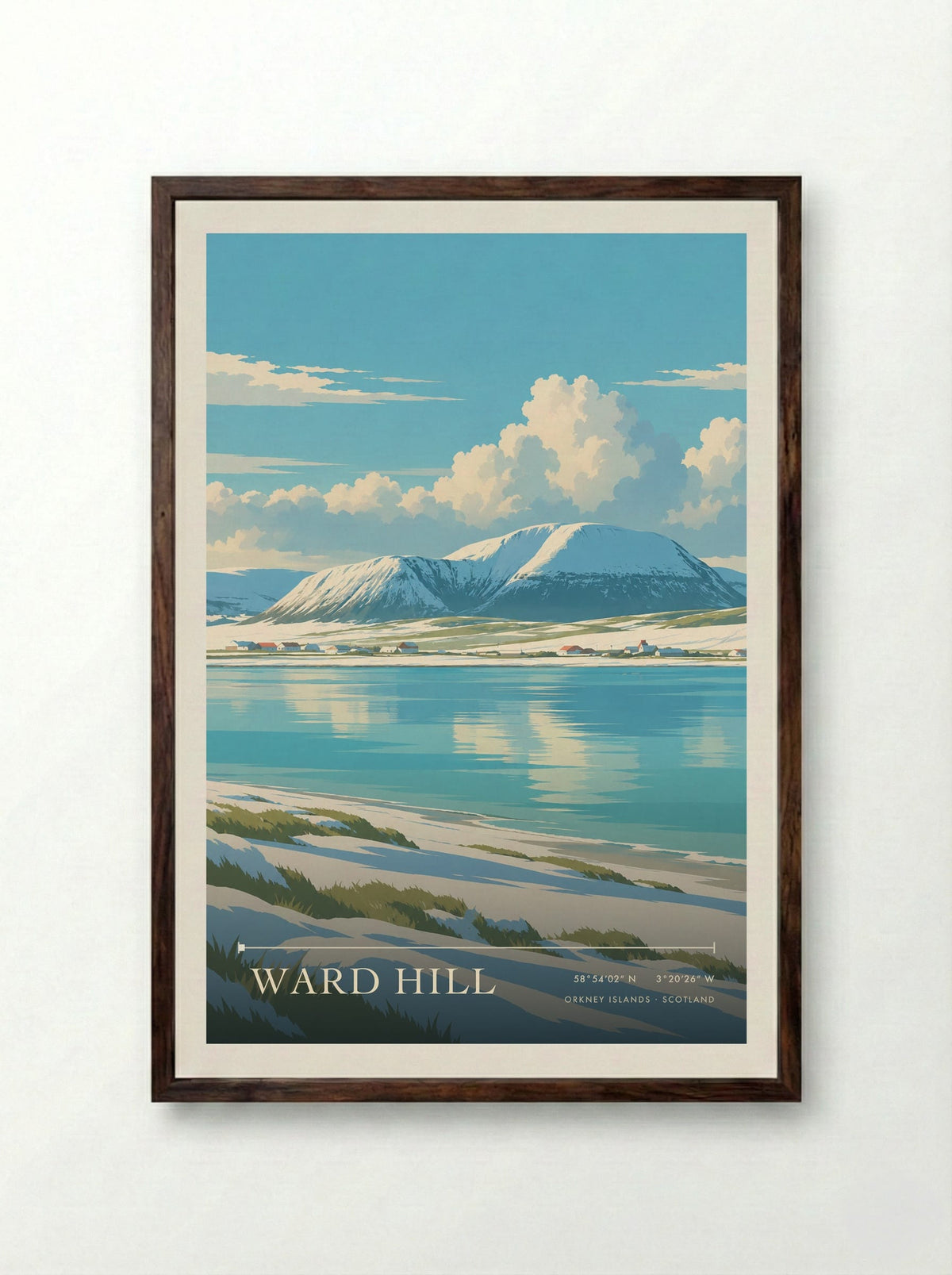 Ward Hill, Orkney Islands | Travel Poster - Framed Print Dark Wood