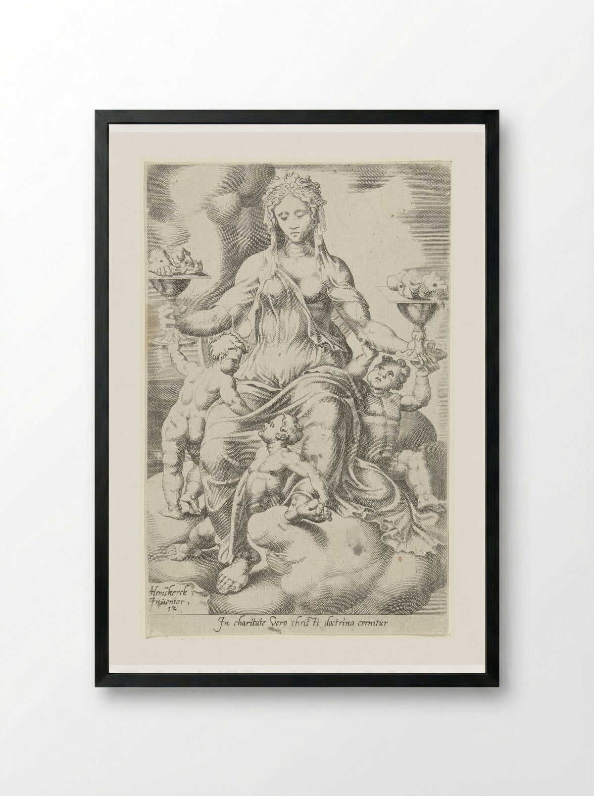 Ware liefdadigheid volgt de leer van Christus - Dirck Volckertsz. Coornhert - Framed Print Black