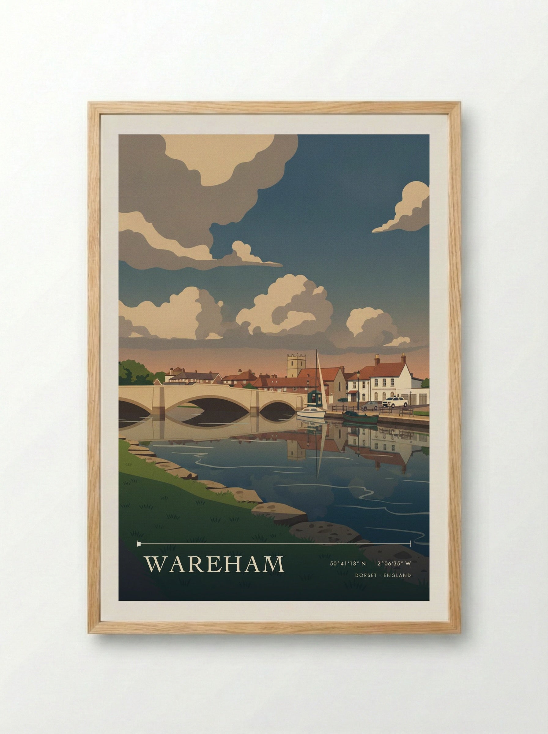 Wareham Dorset England Travel Poster - Framed Print Wood