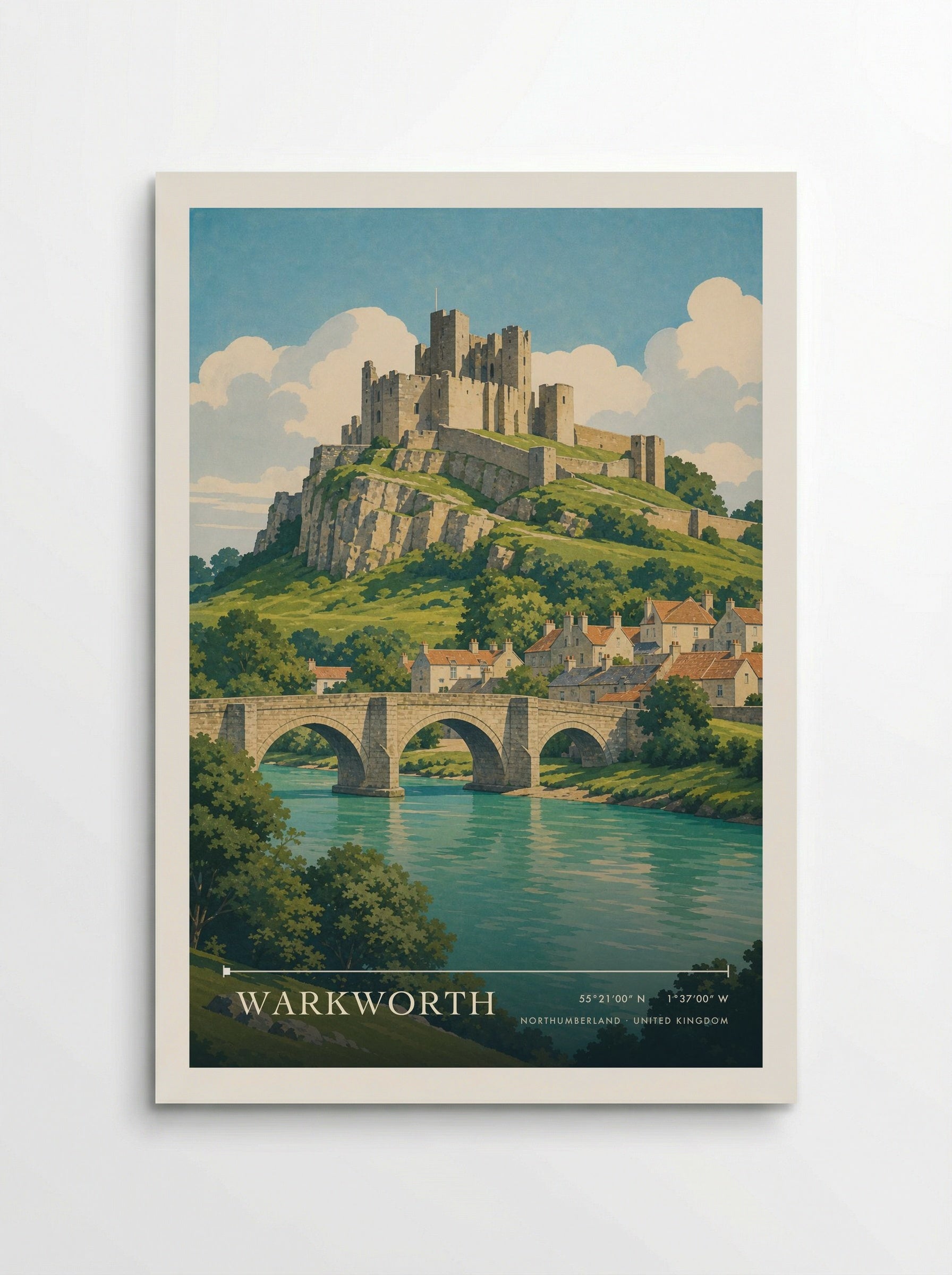 Warkworth Northumberland United Kingdom Travel Poster - Poster
