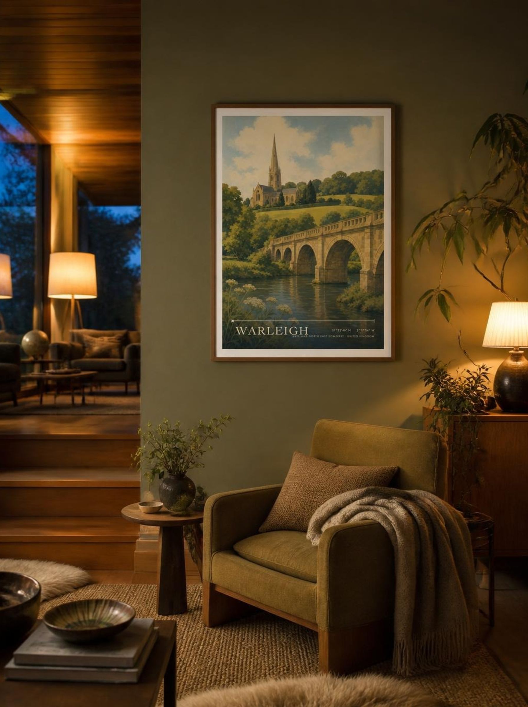 Warleigh Bath and North East Somerset United Kingdom Travel Poster - Lifestyle